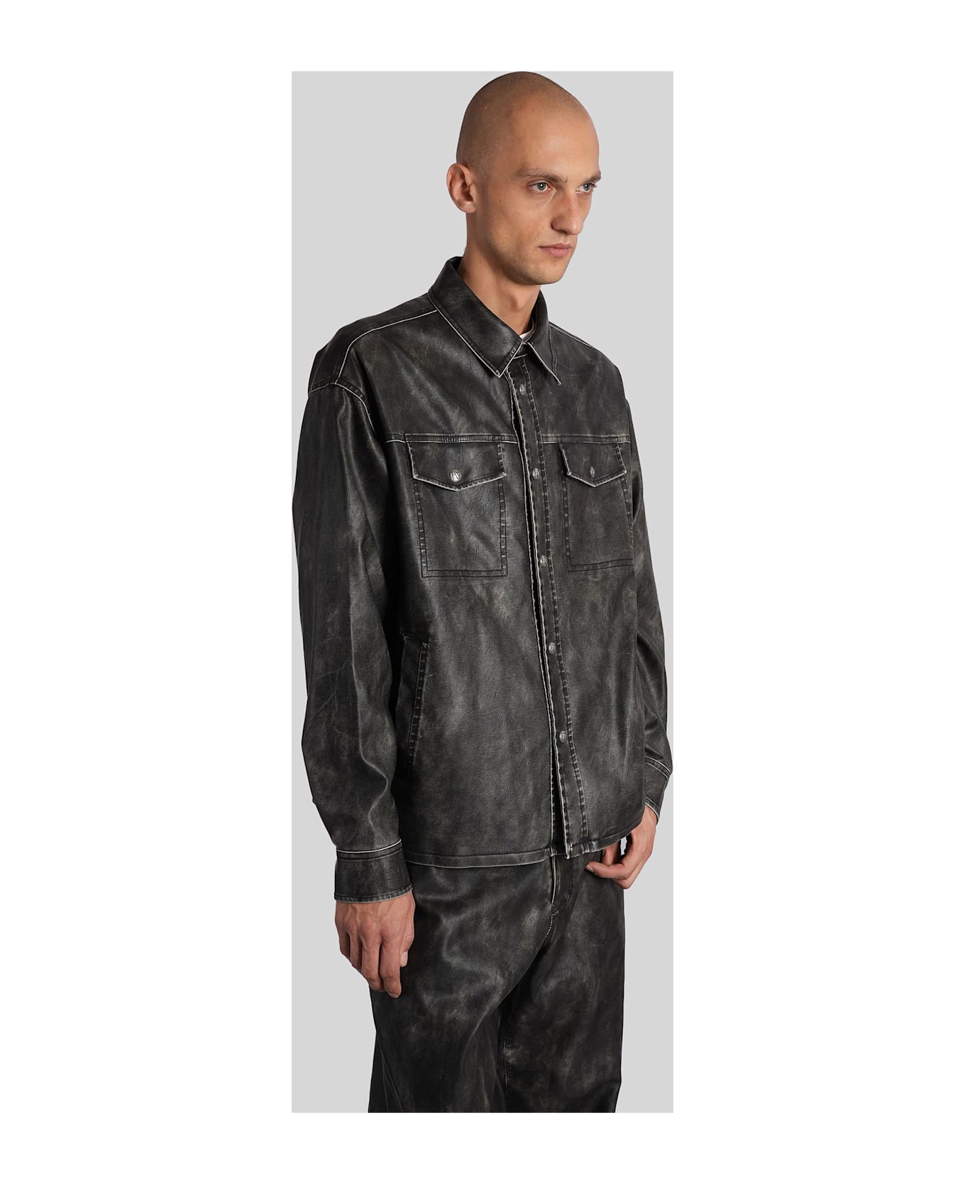 Palm Angels Casual Jacket In Grey Polyuretan - grey