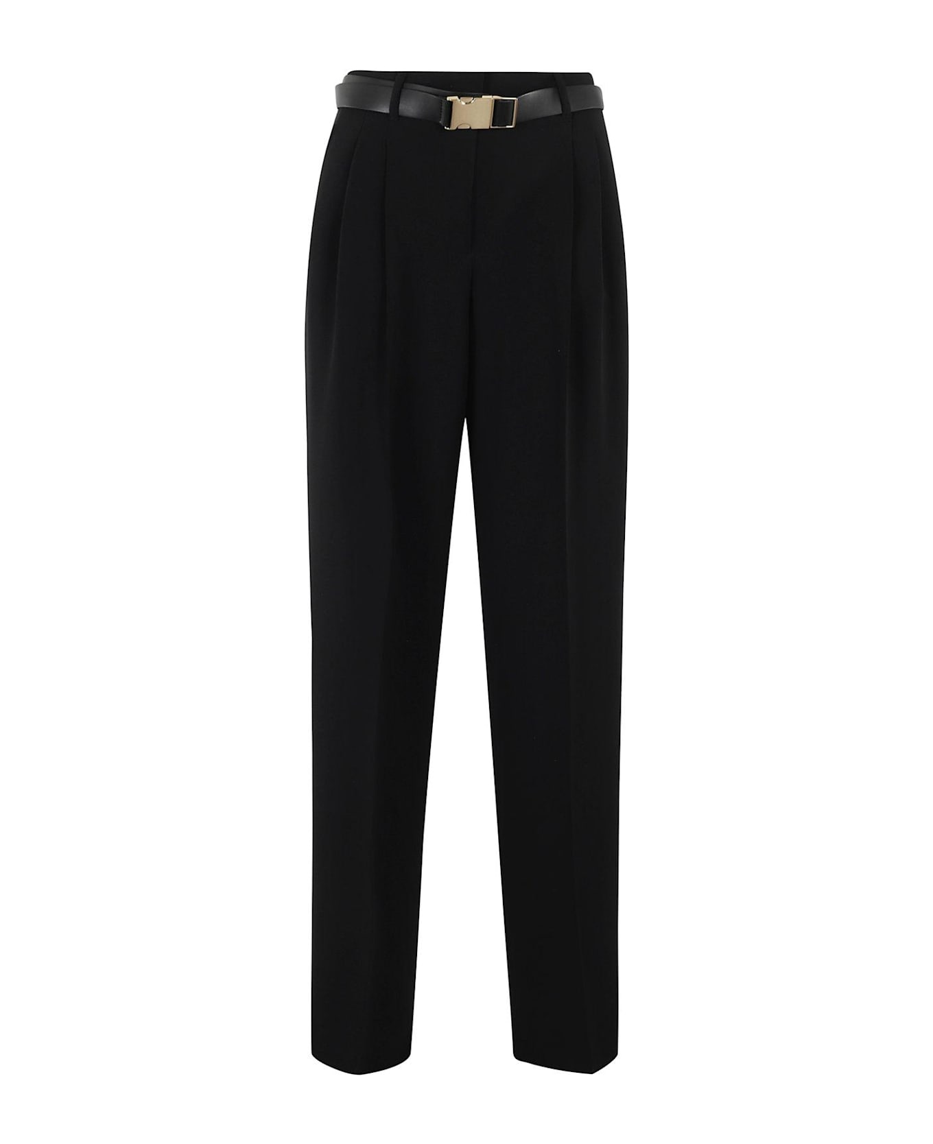Max Mara Studio Neottia Belted Wide Leg Trousers - Nero