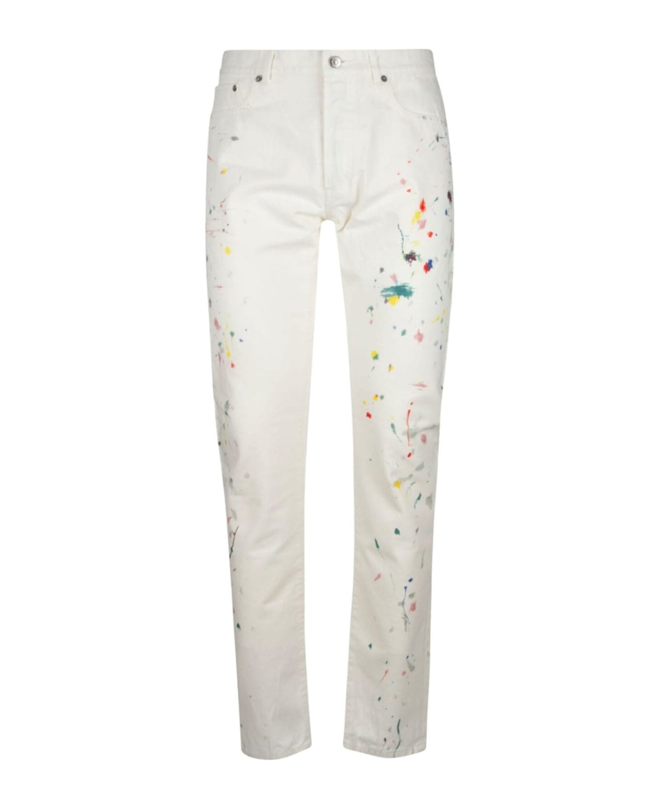 Dior Paint Splash Slim Jeans - White