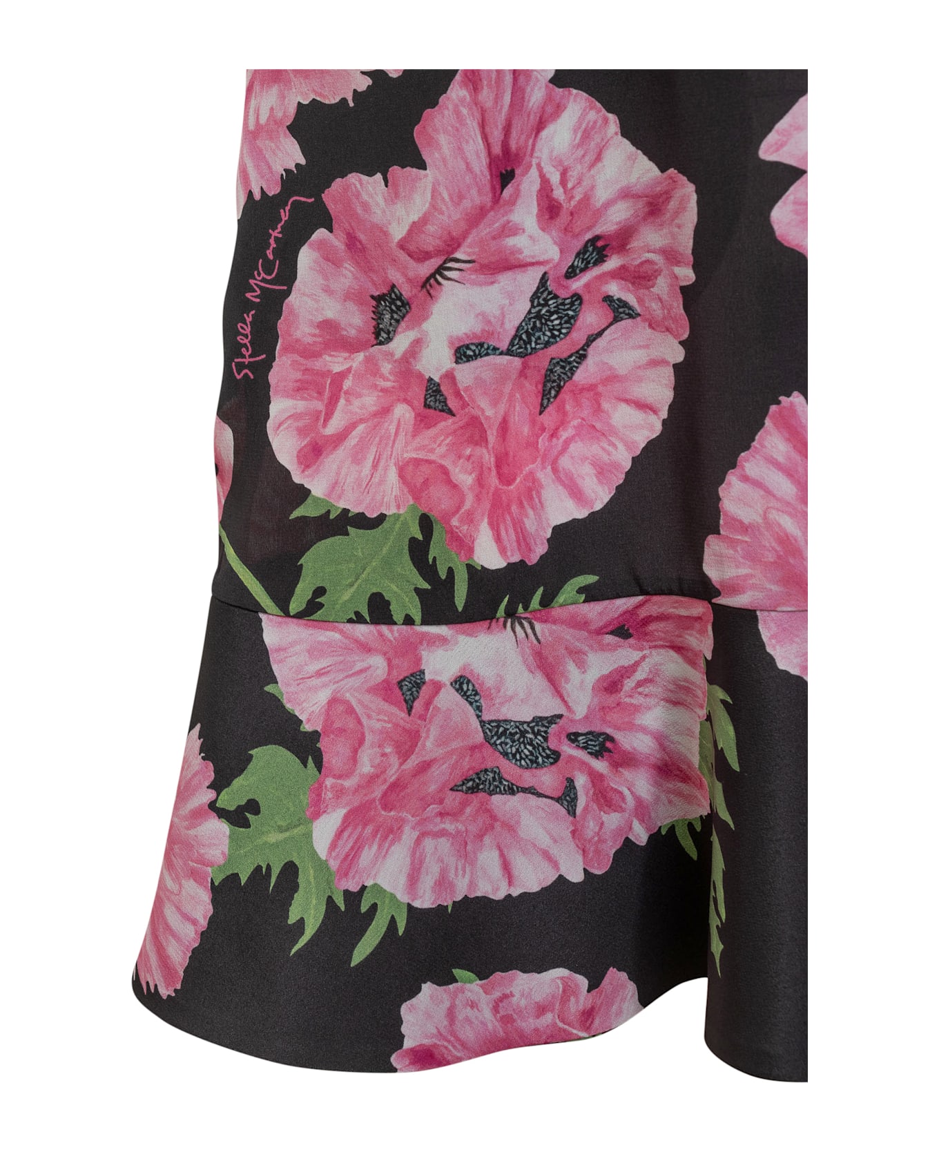 Stella McCartney Flower Printed Short-sleeve Dress - PINK/BLACK