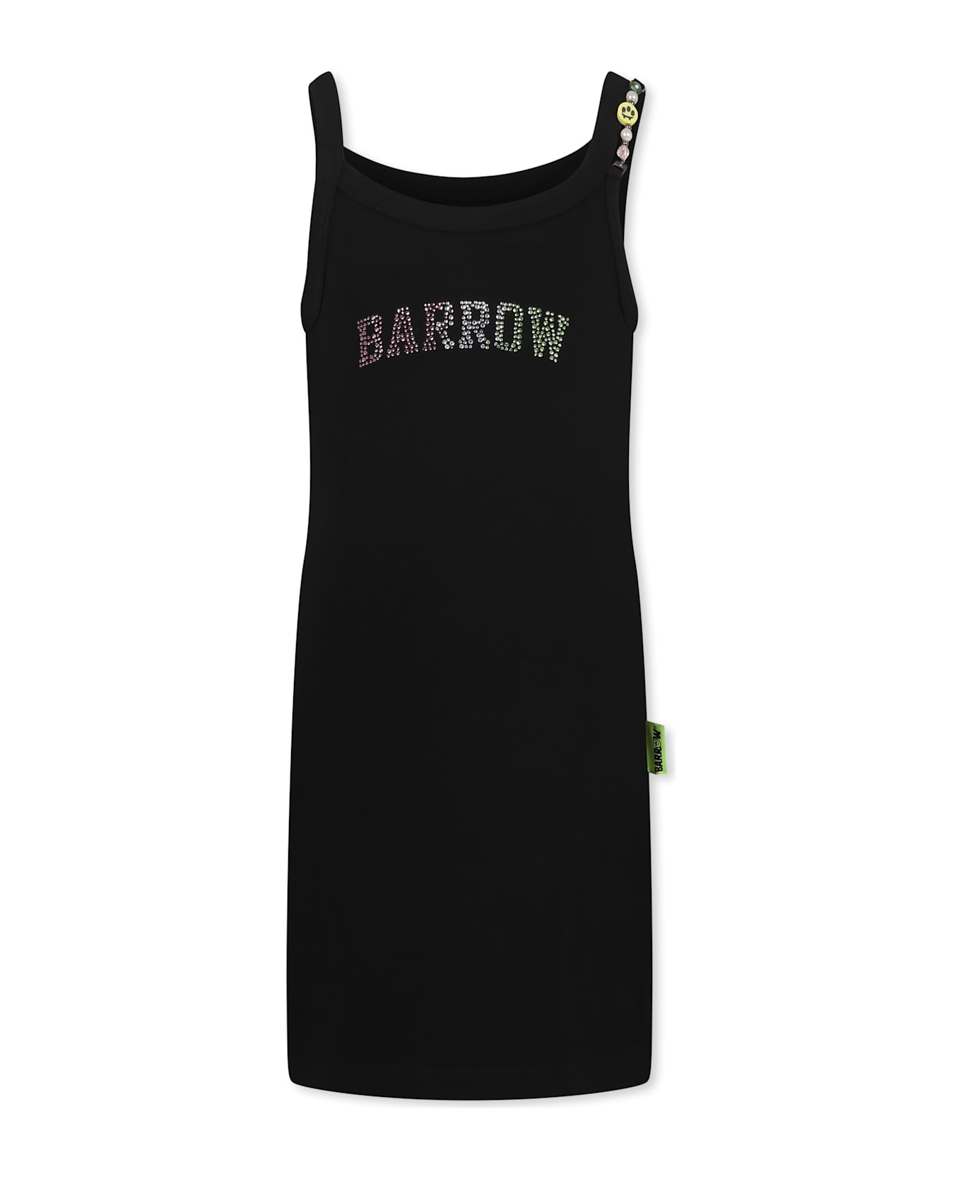 Barrow Black Dress For Girl With Logo - Black