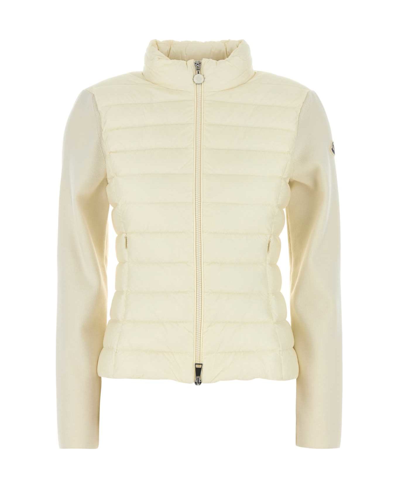 Moncler Ivory Wool Blend Cardigan - 034