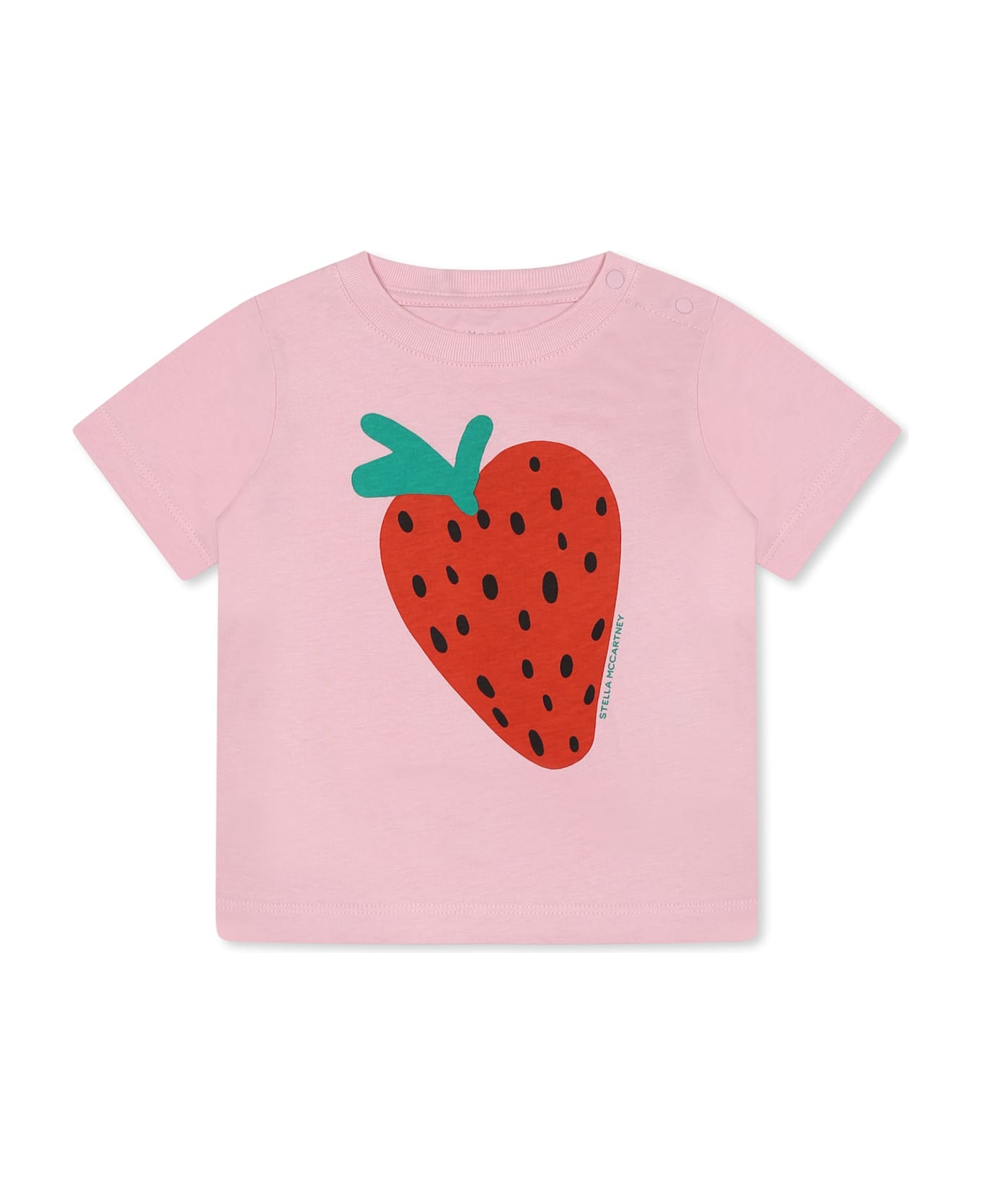 Stella McCartney Kids Pink T-shirt For Baby Girl With Strawberry - Pink