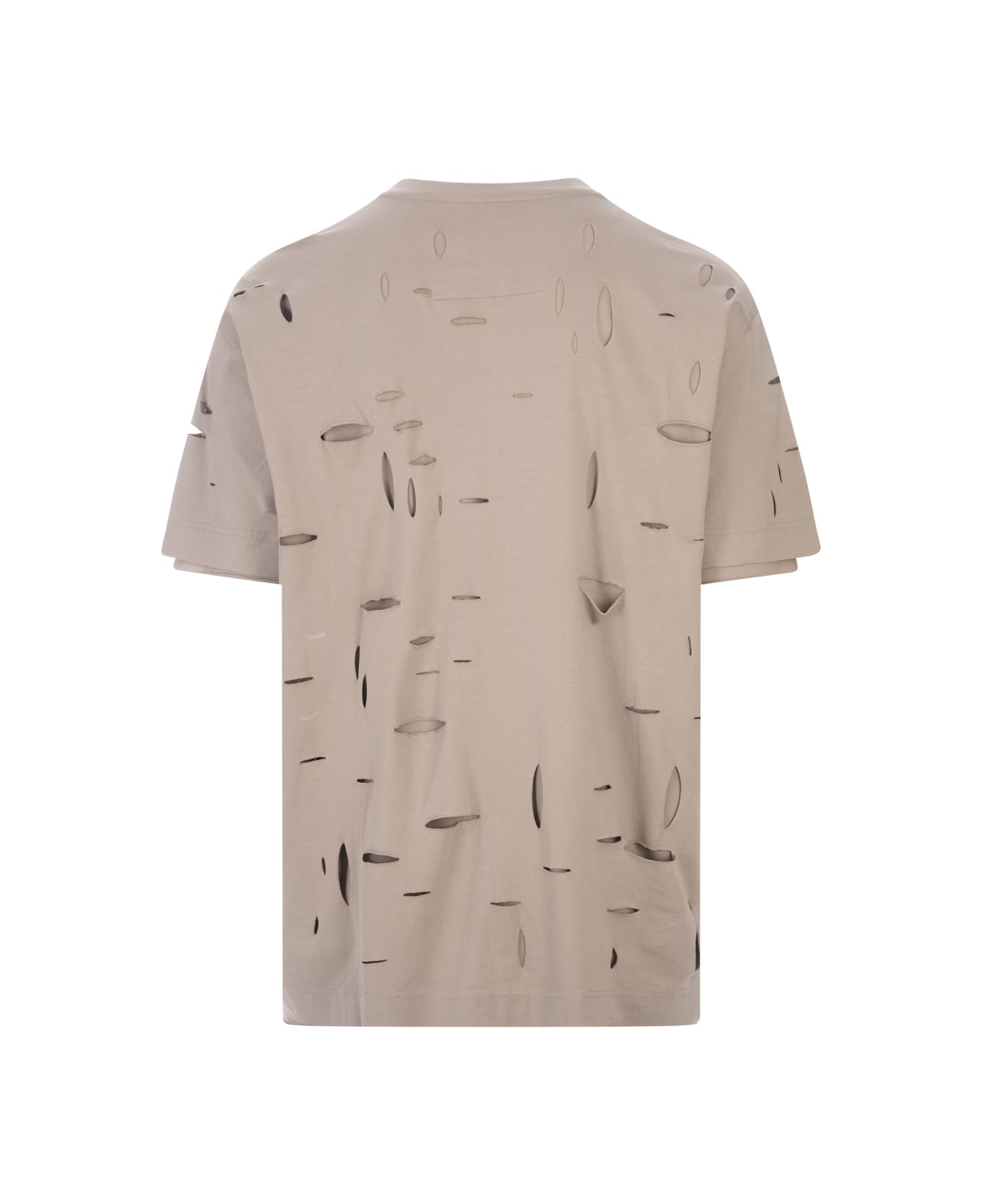 Givenchy Taupe Destroyed T-shirt With Logo - Brown