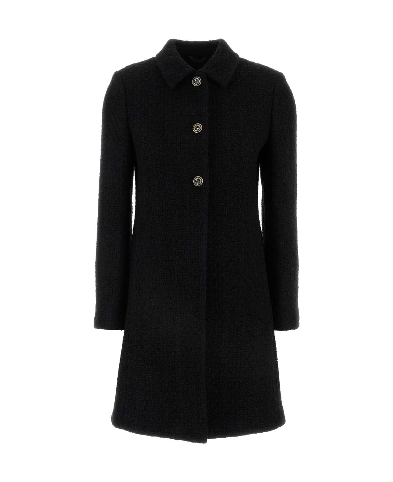 Gucci Black Tweed Coat - Black