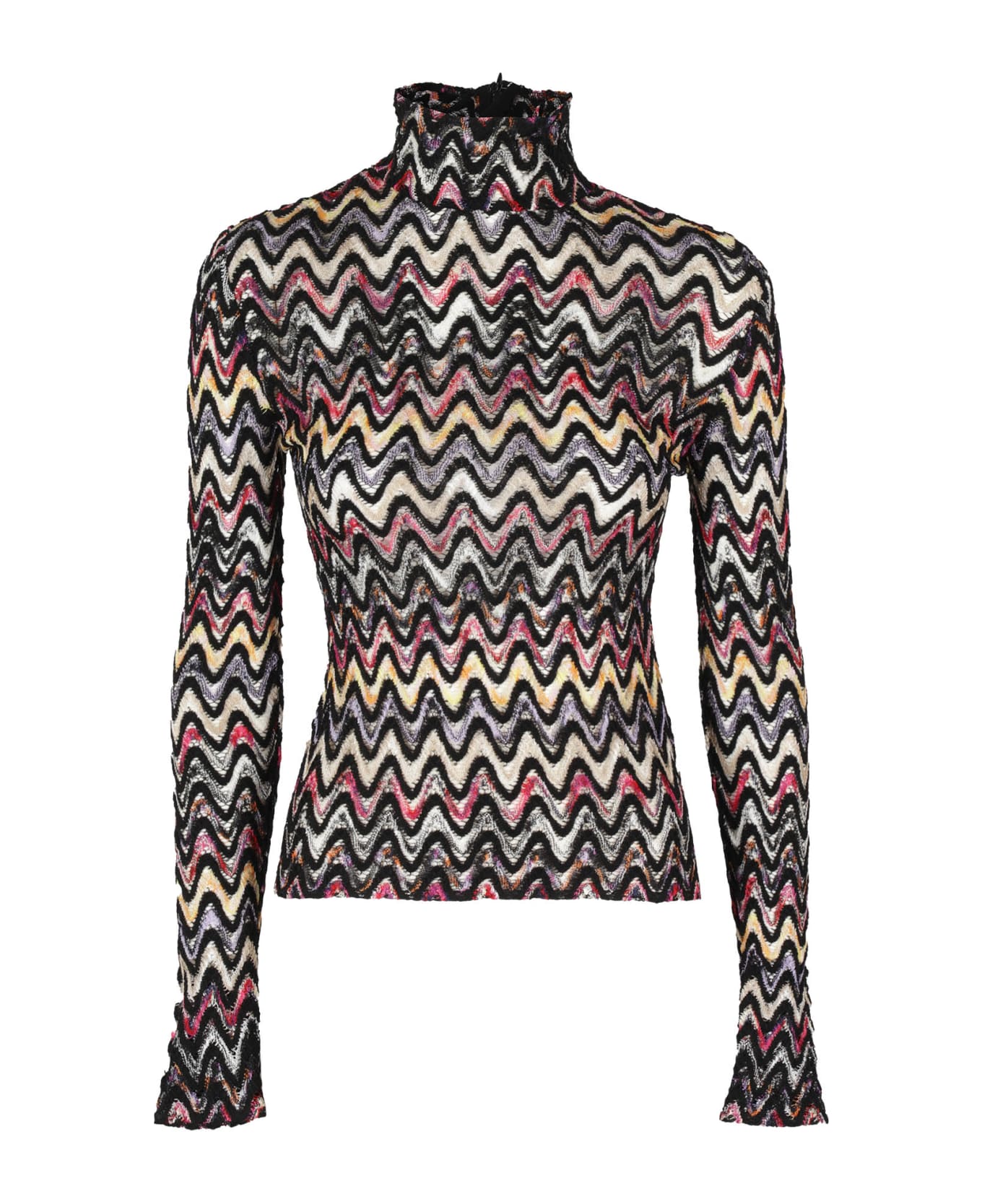 Missoni Turtle-neck Sweater - We Multi Zigzag Black ニットウェア