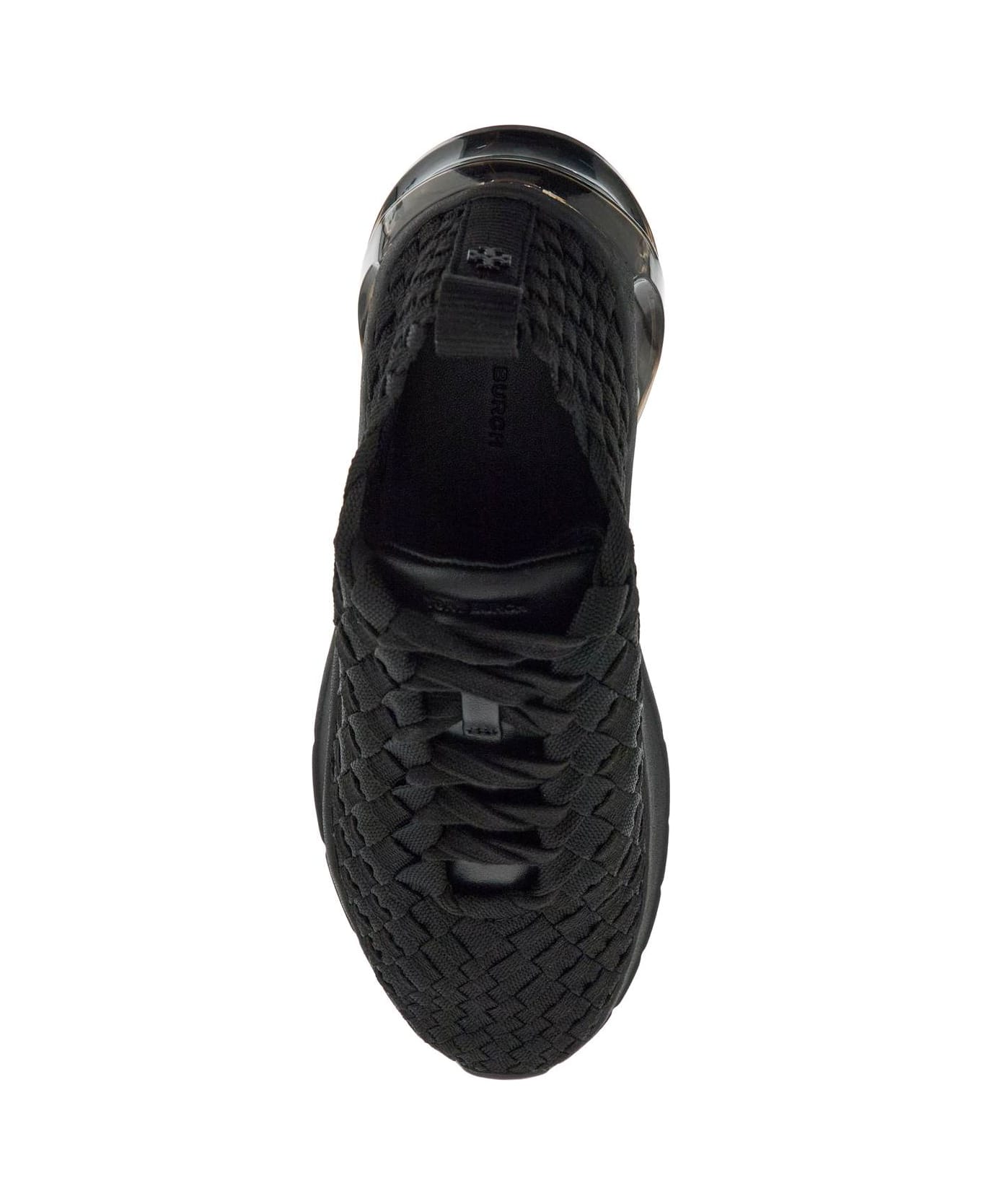 Tory Burch Good Luck Woven Trainers - PERFECT BLACK (Black)