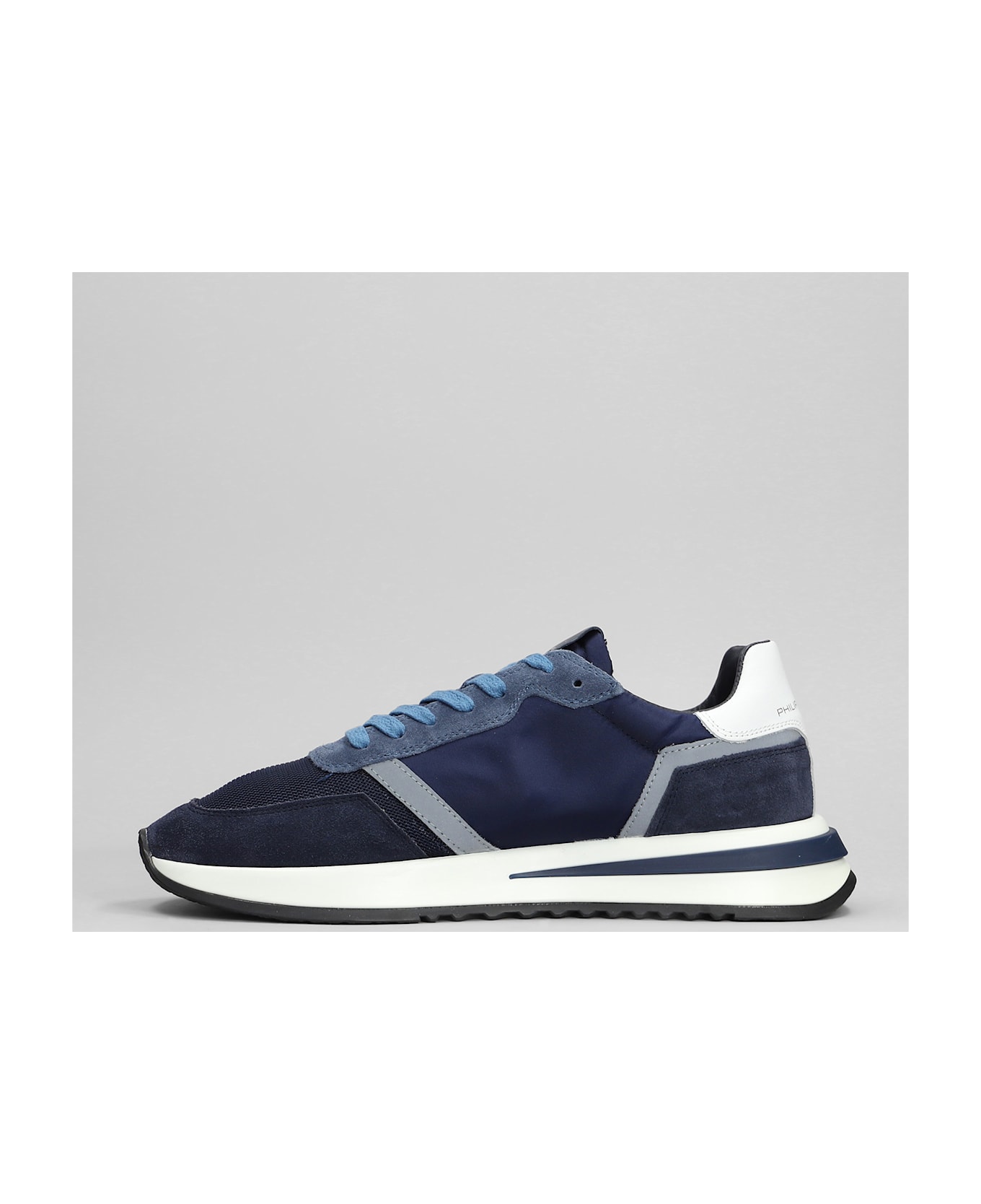 Philippe Model Tropez 2.1 Sneakers In Blue Suede And Fabric - blue