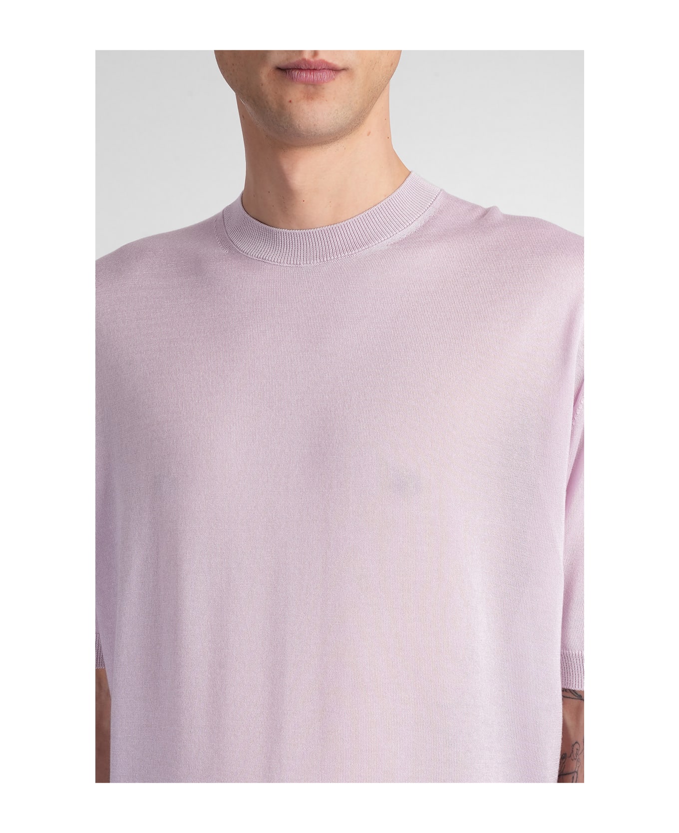 Laneus T-shirt In Lilla Wool And Polyester - Lilla