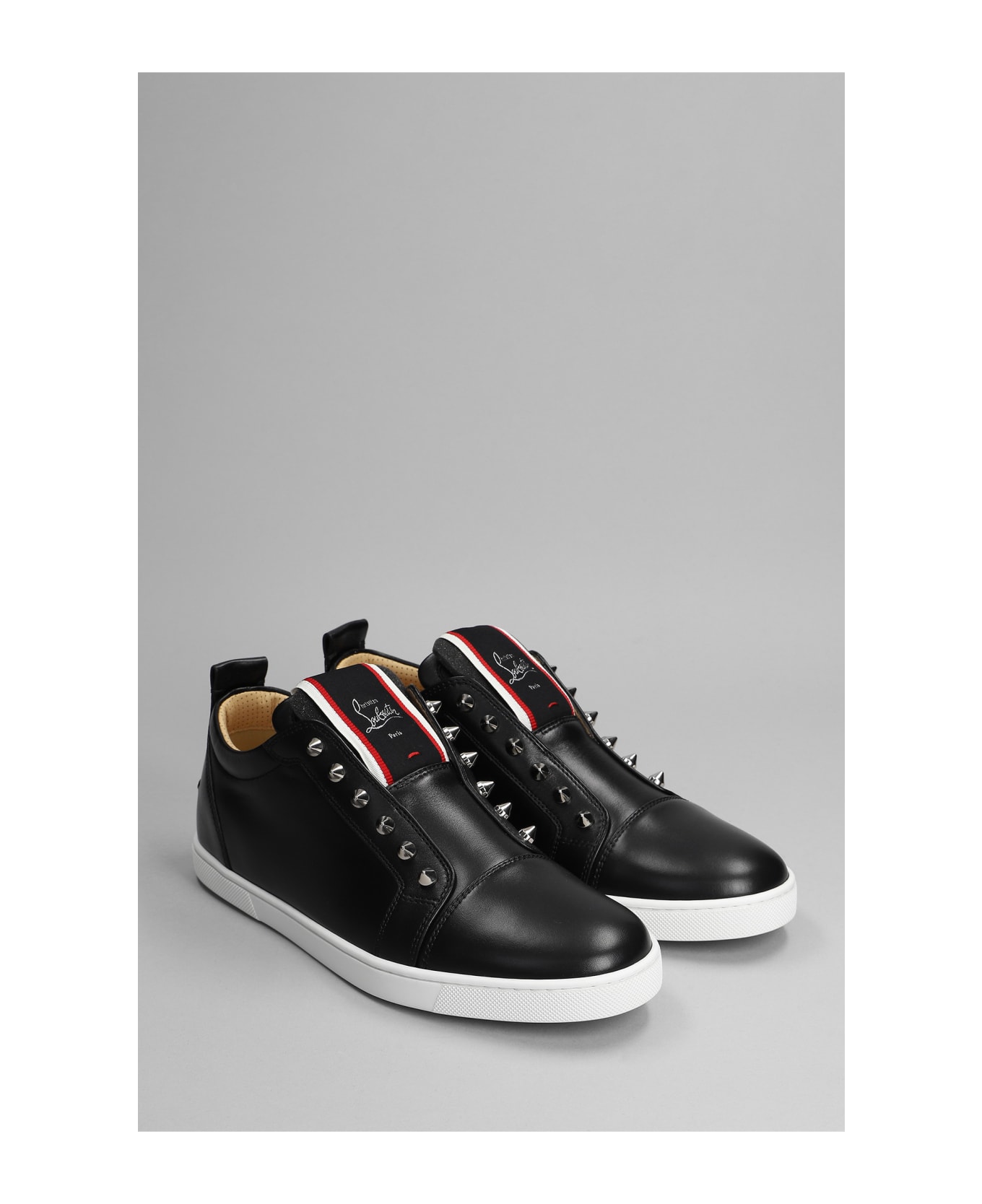 Christian Louboutin F.a.v. Fique Sneakers In Black Leather - black