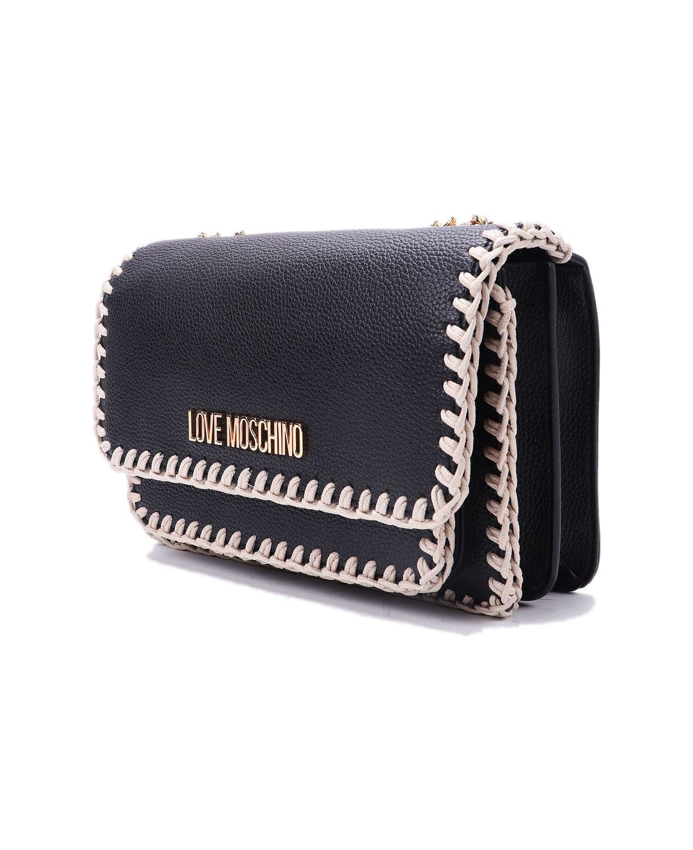 Love Moschino Logo-plaque Chain-linked Shoulder Bag - A Nero