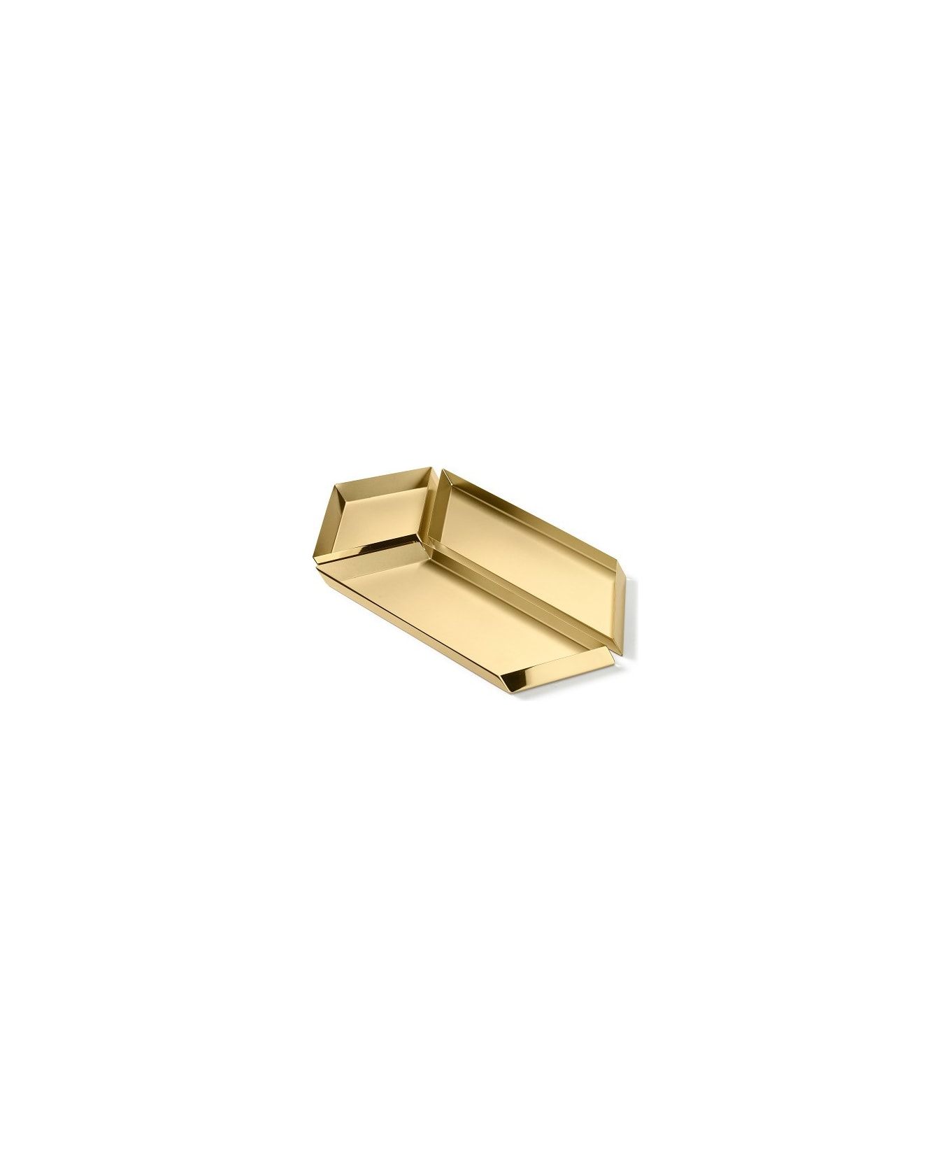 Ghidini 1961 Axonometry - Large Parallelepiped Polished Brass - Polished brass トレー