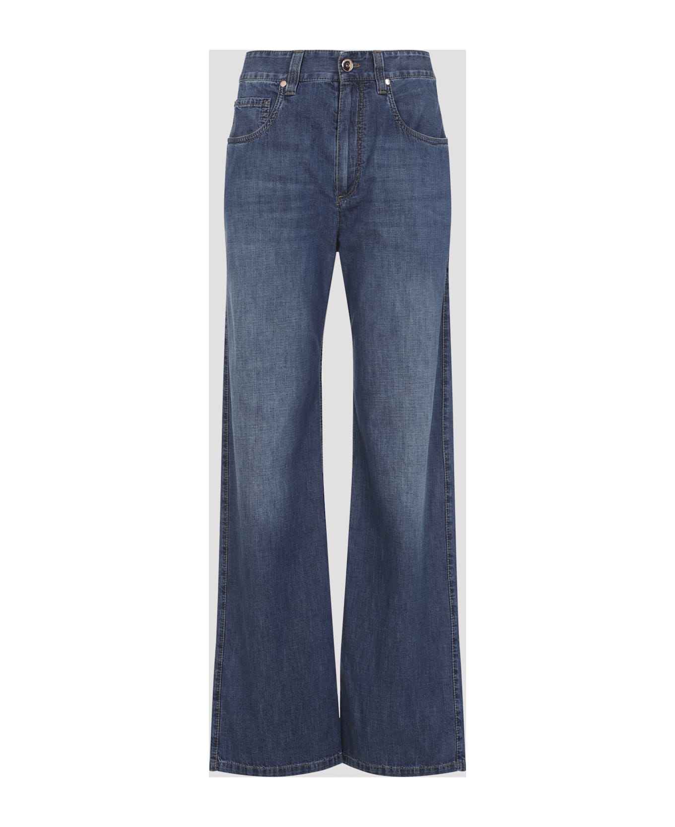 Brunello Cucinelli Wide Leg Jeans - Essential Dark Blue