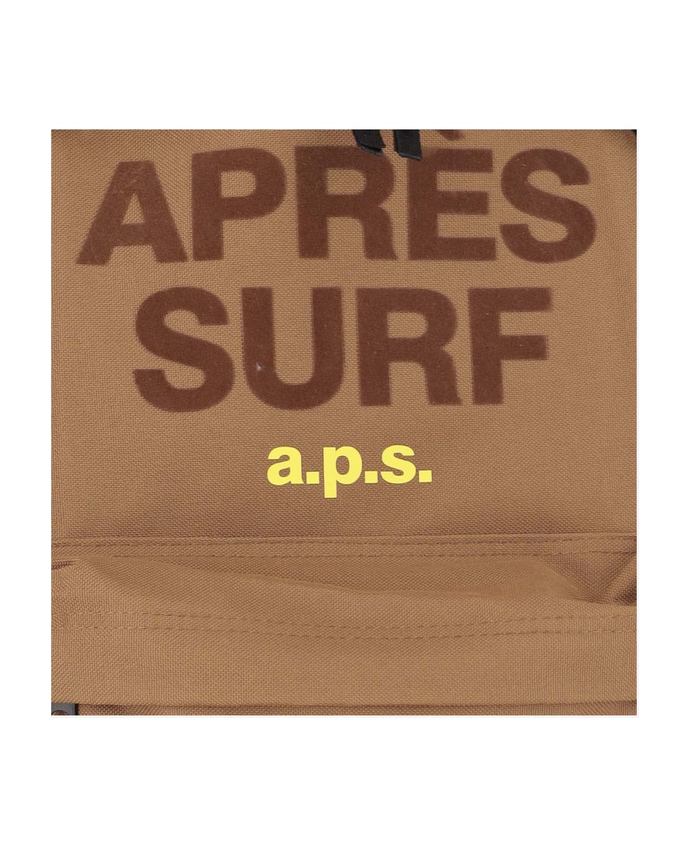 Apres Surf Technical Fabric Backpack With Logo - Brown