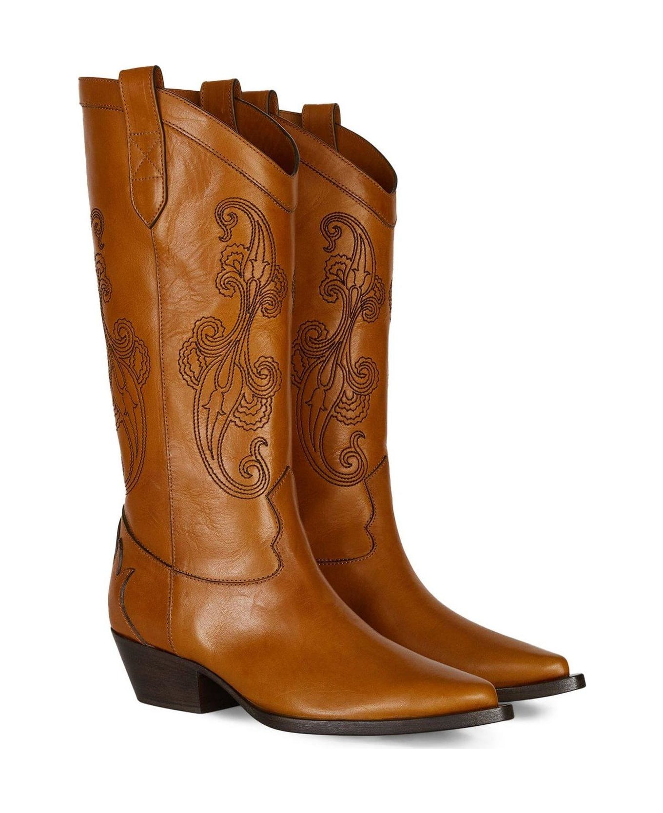 Etro Pointed-toe Knee-length Boots - BROWN ブーツ
