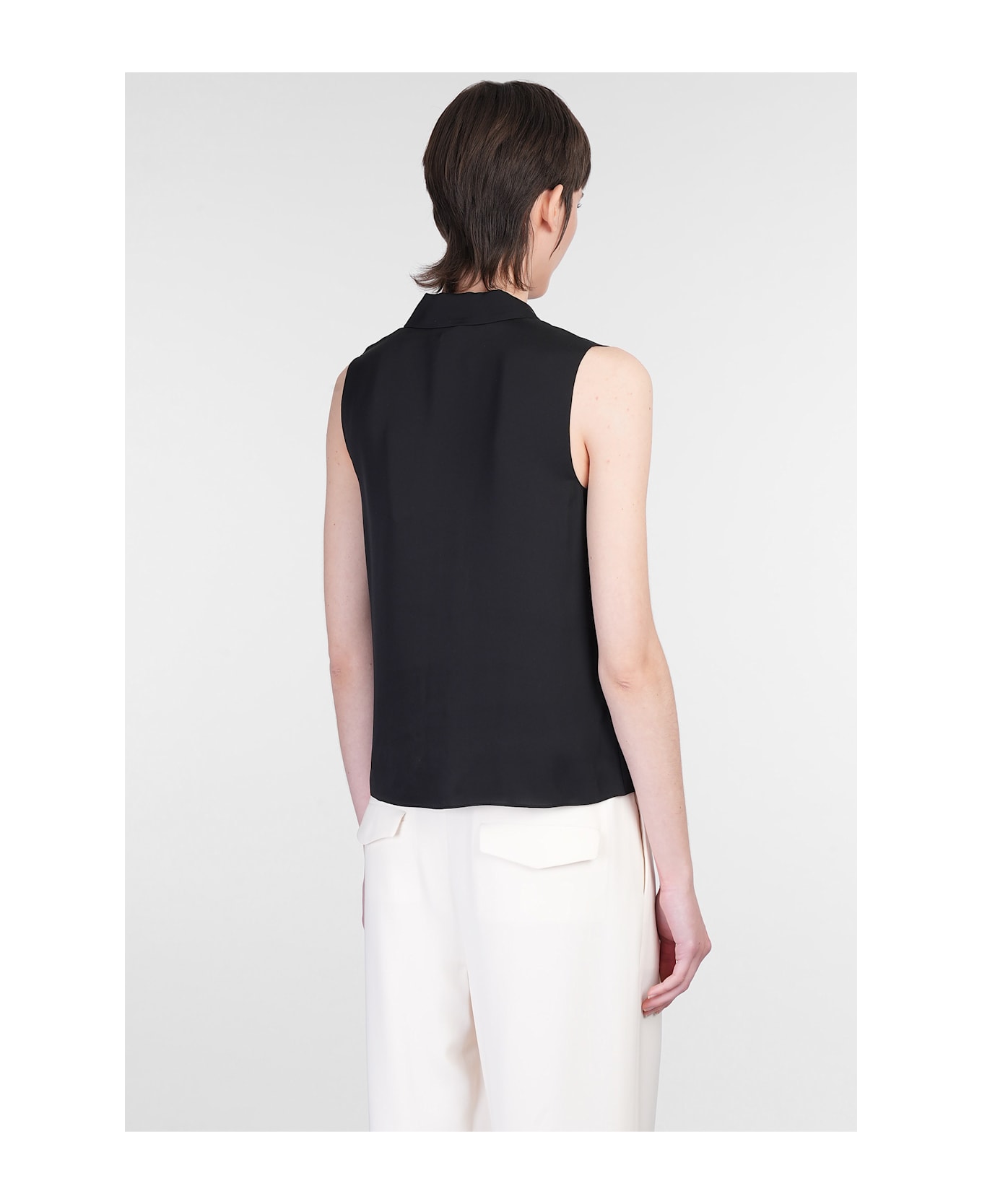 Theory Shirt In Black Silk - black