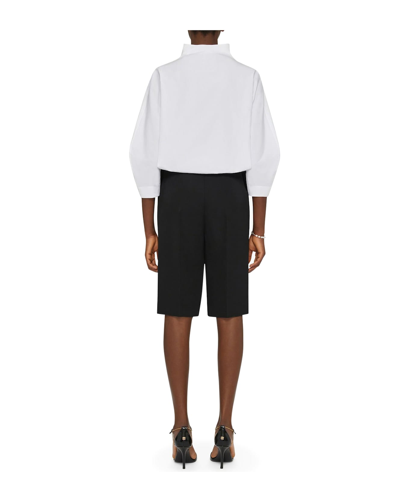 Givenchy Cotton Poplin Crop Shirt - White