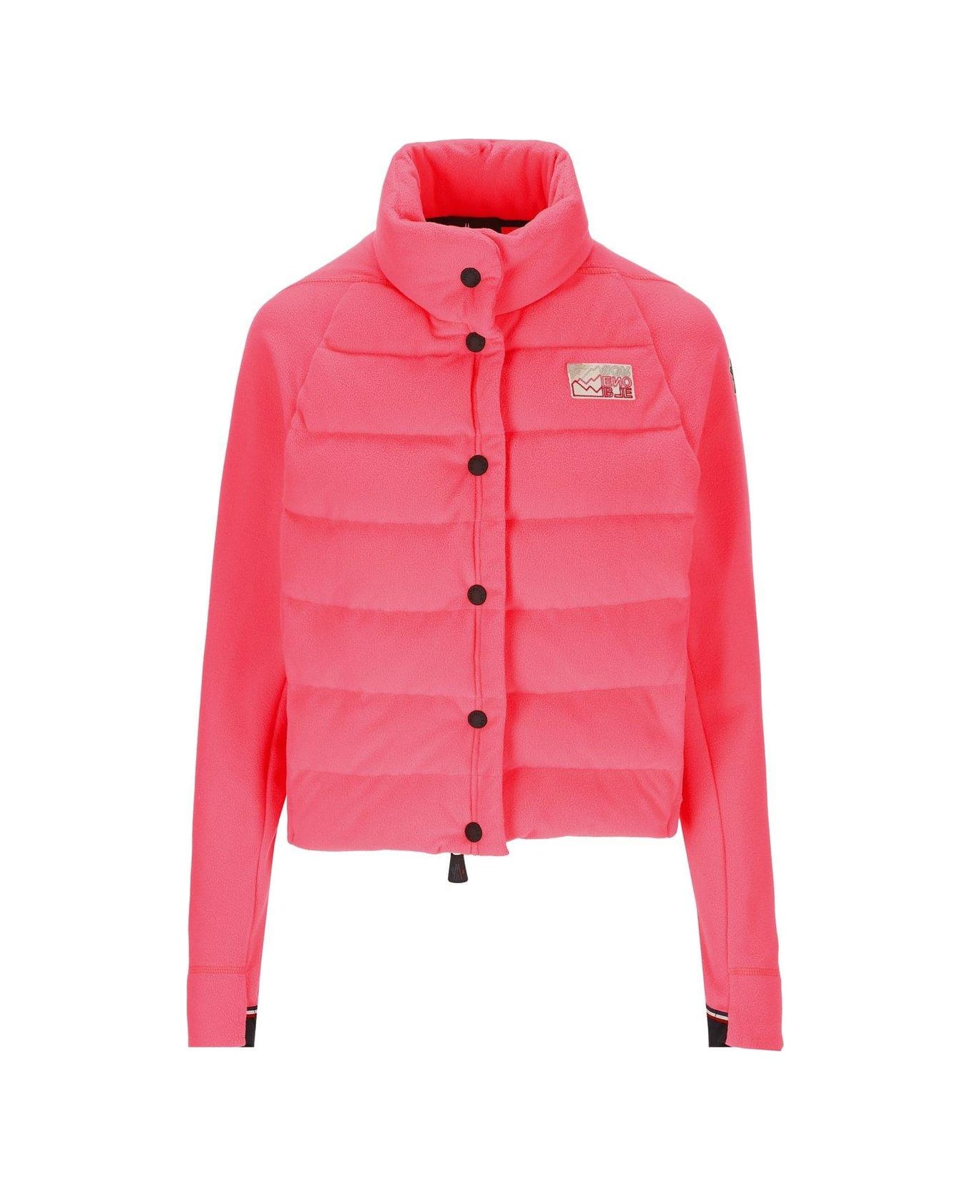 Moncler Grenoble Logo Patch Buttoned Jacket - Rosa ダウンジャケット