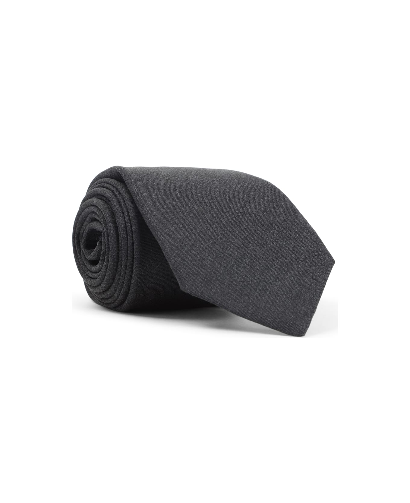 Kiton Wool Tie - Dark Grey
