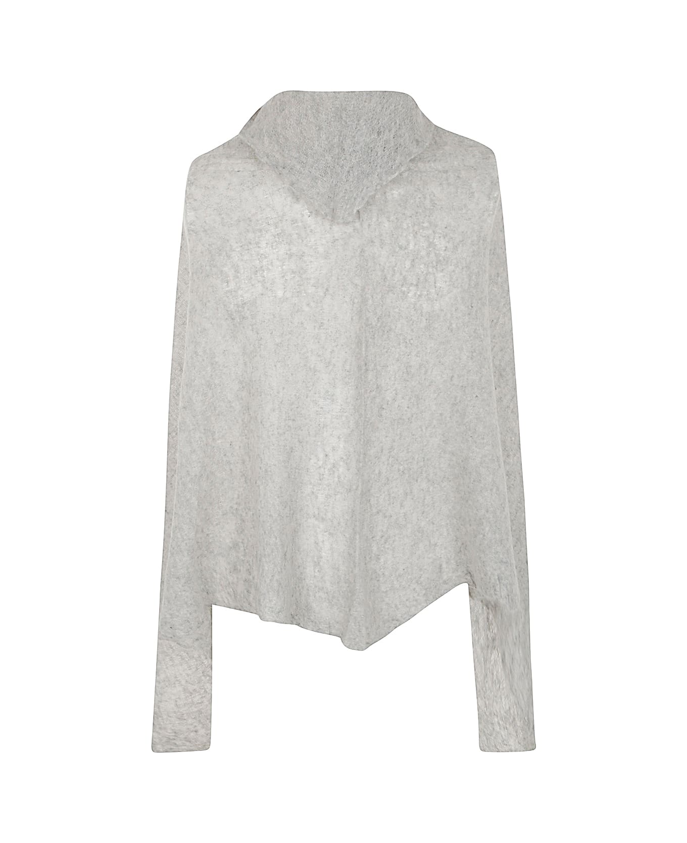 Mirror in the Sky Open Knitted Poncho - Light Grey