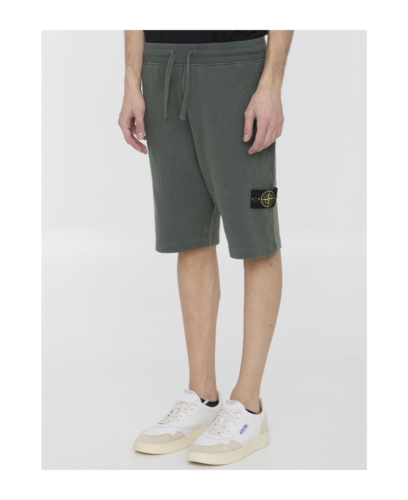 Stone Island Cotton Bermuda Shorts - Verde