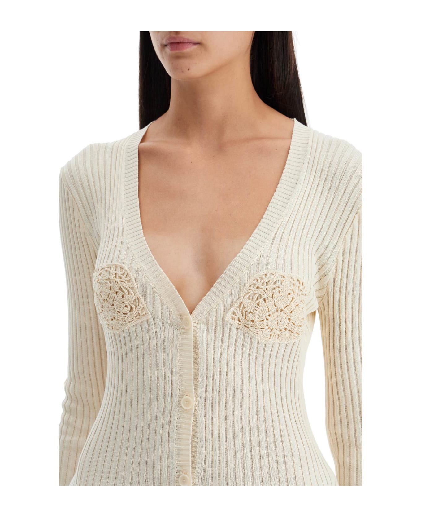 Magda Butrym Cream Cotton Cardigan - CREAM