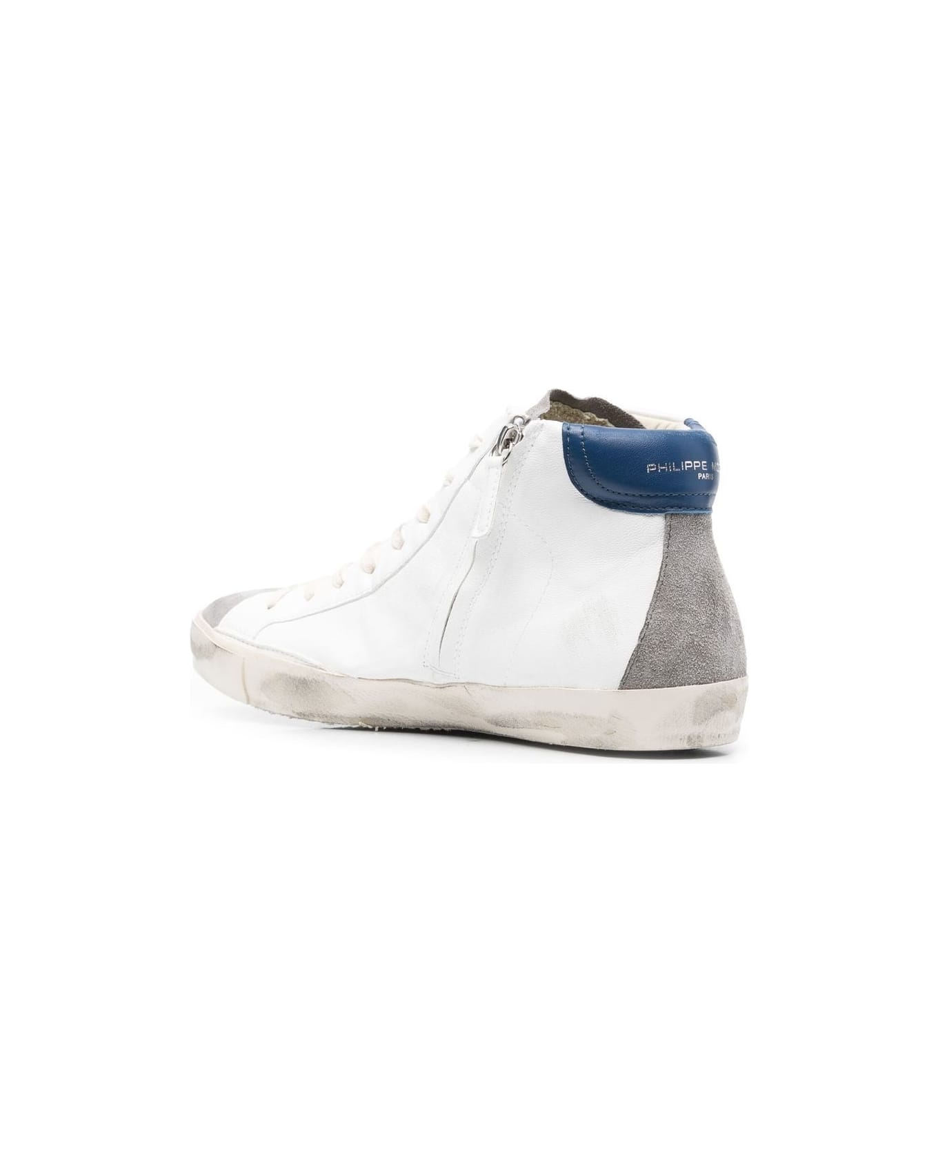 Philippe Model Prsx High Man Sneakers - Vintage Mixage Blanc Gris スニーカー