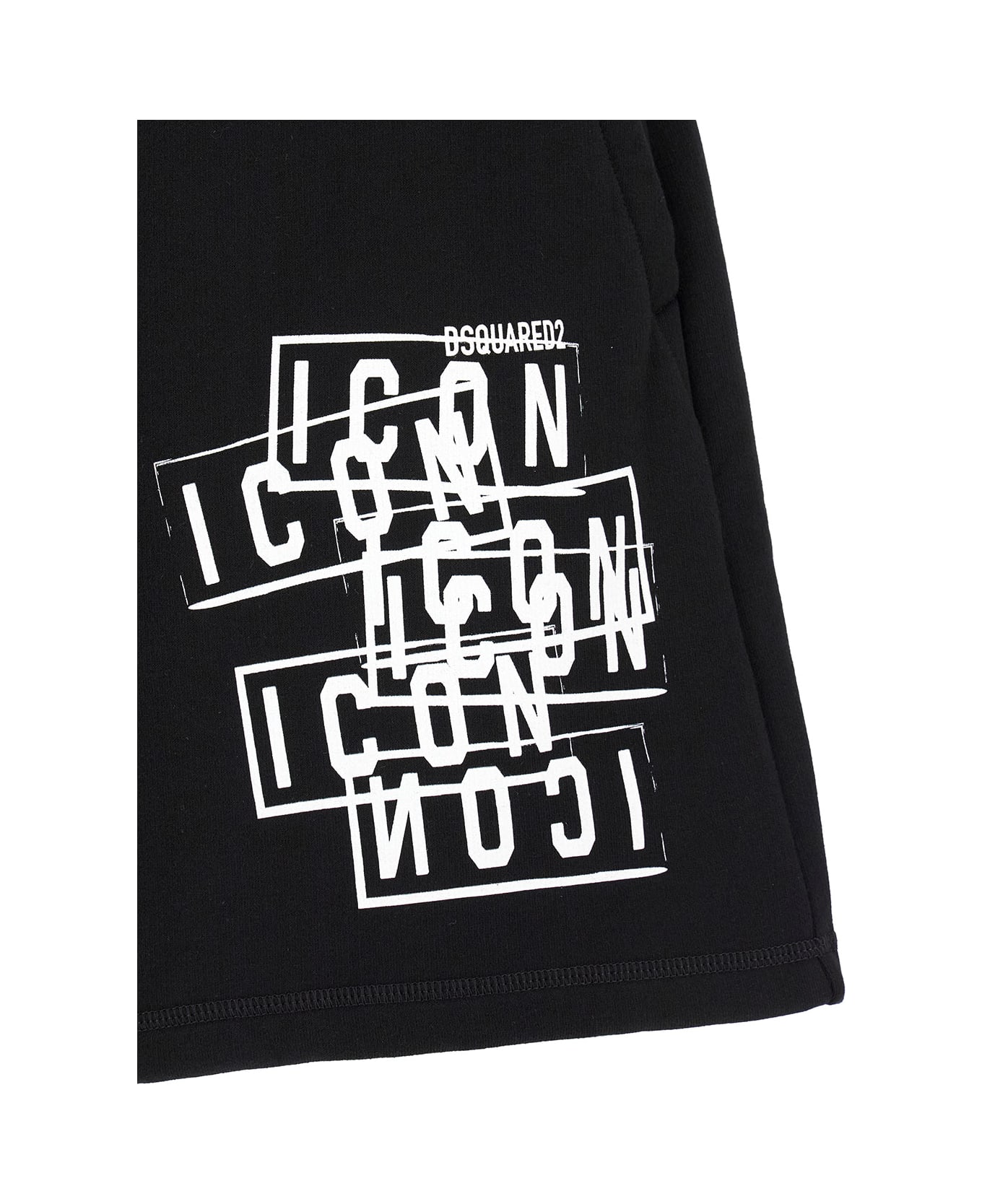 Dsquared2 Bermuda Shorts With Icon Logo Print - Black