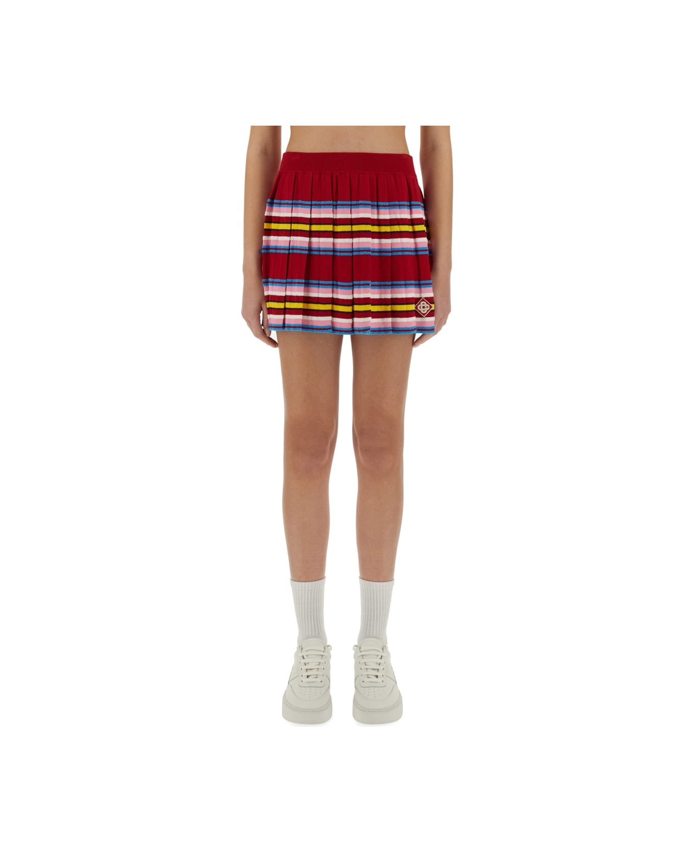 Casablanca Pleated Skirt. - RED
