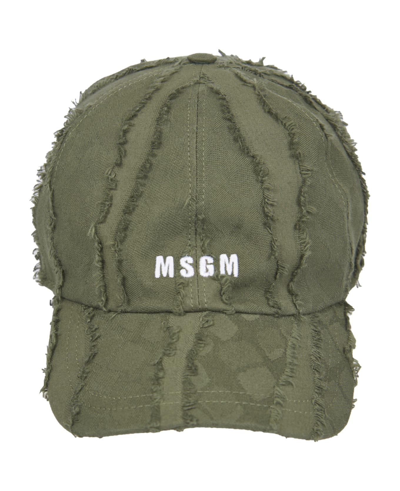 MSGM Logo Fringed Cap - Military Green