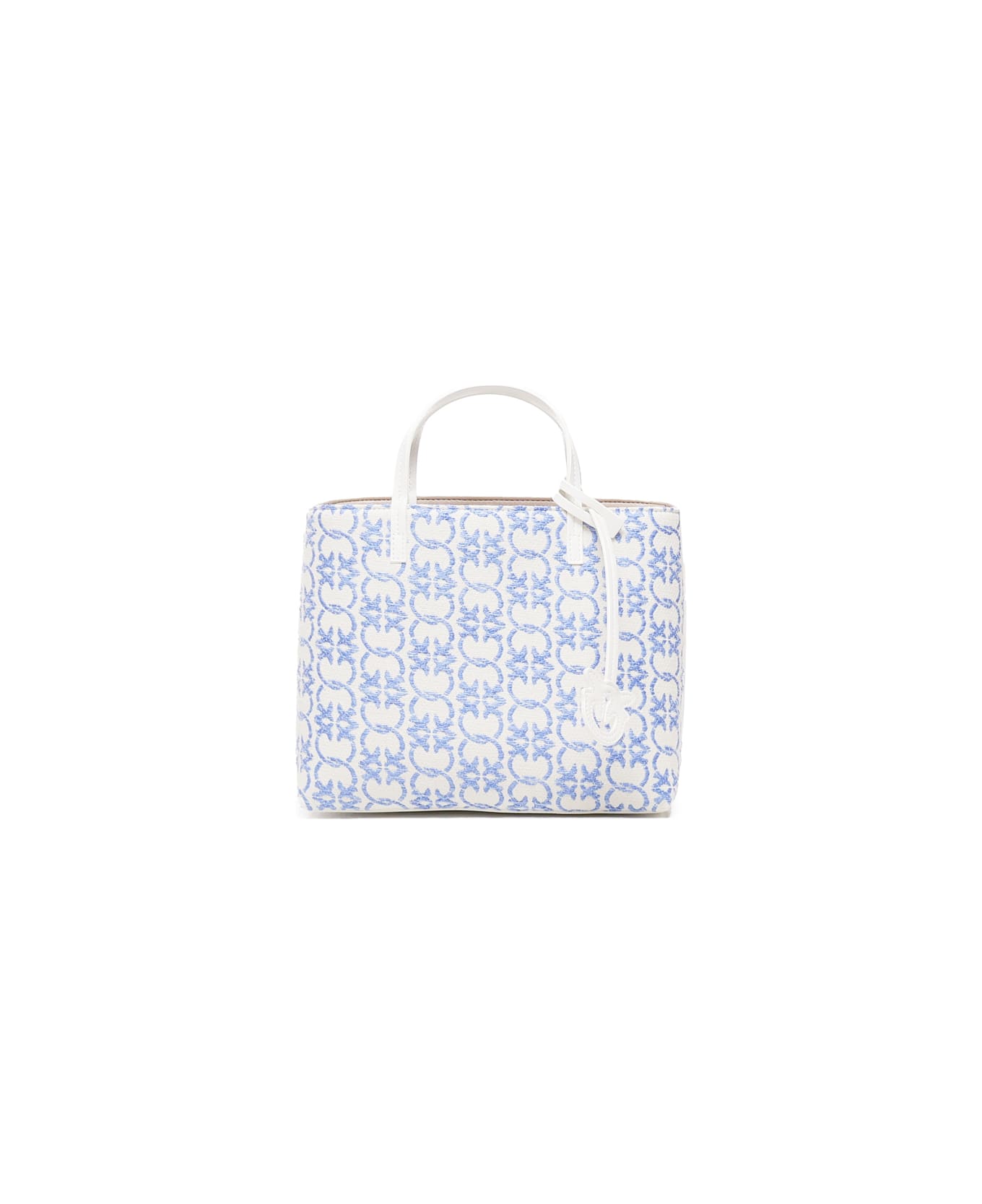 Pinko Classic Fabric Shopper Bag - Light blue