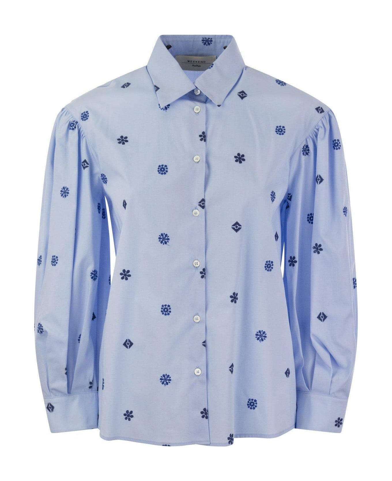 Weekend Max Mara All-over Patterned Long-sleeved Shirt - LIGHT BLUE