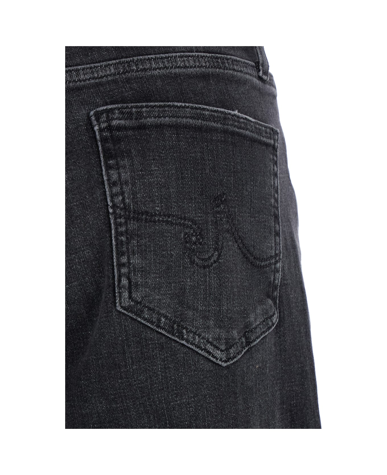 AG Jeans Grey Jeans With Belt Loops And Logo Patch On The Rear In Denim Woman - Grey