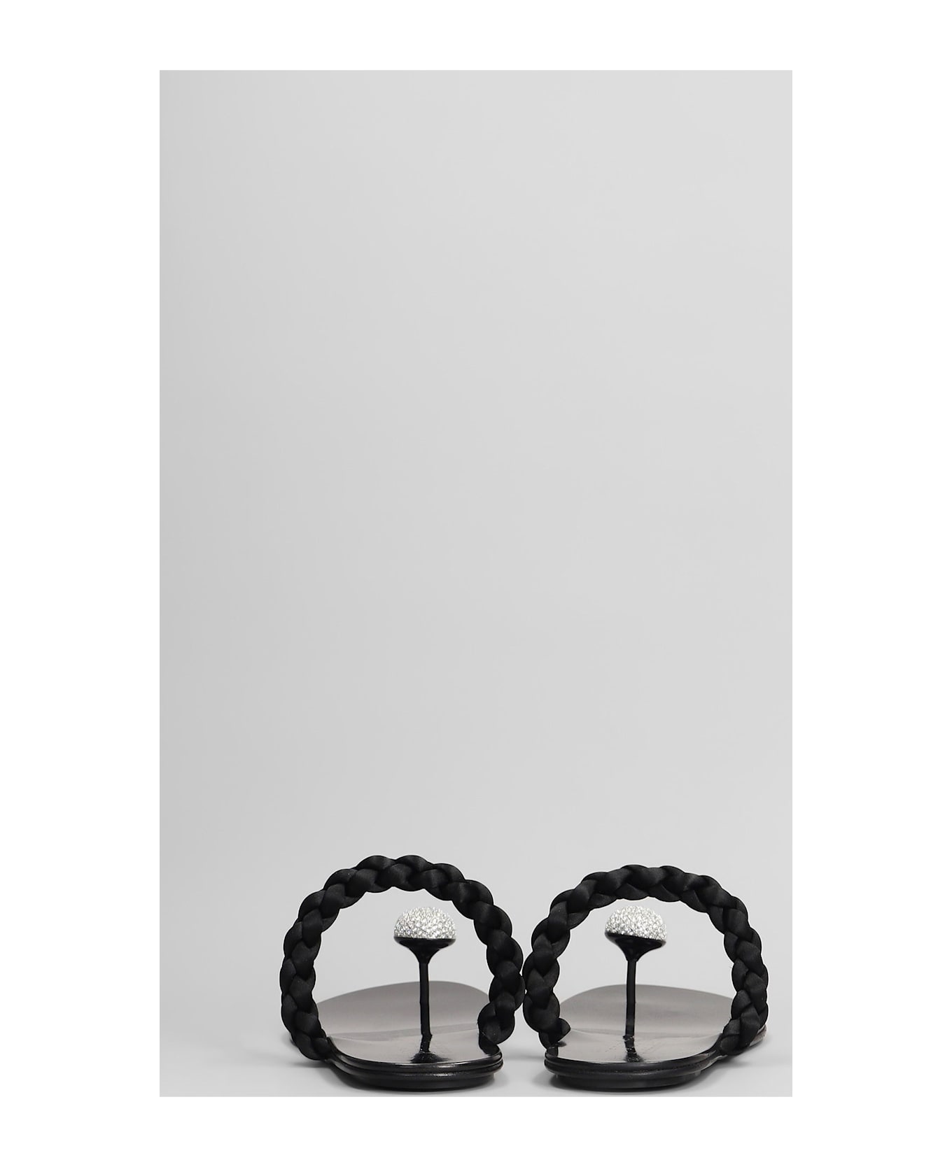 Pedro Garcia Pipa Flats In Black Satin - black