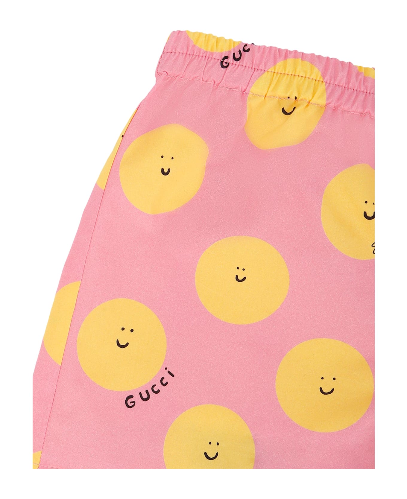 Gucci Pink Shorts For Baby Girl With Sun - Pink