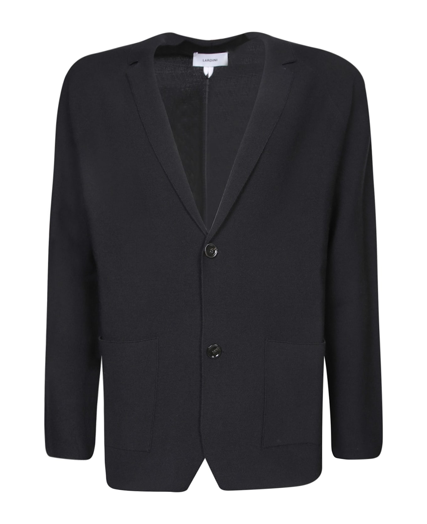 Lardini Wool And Cashmere Black Cardigan - Black