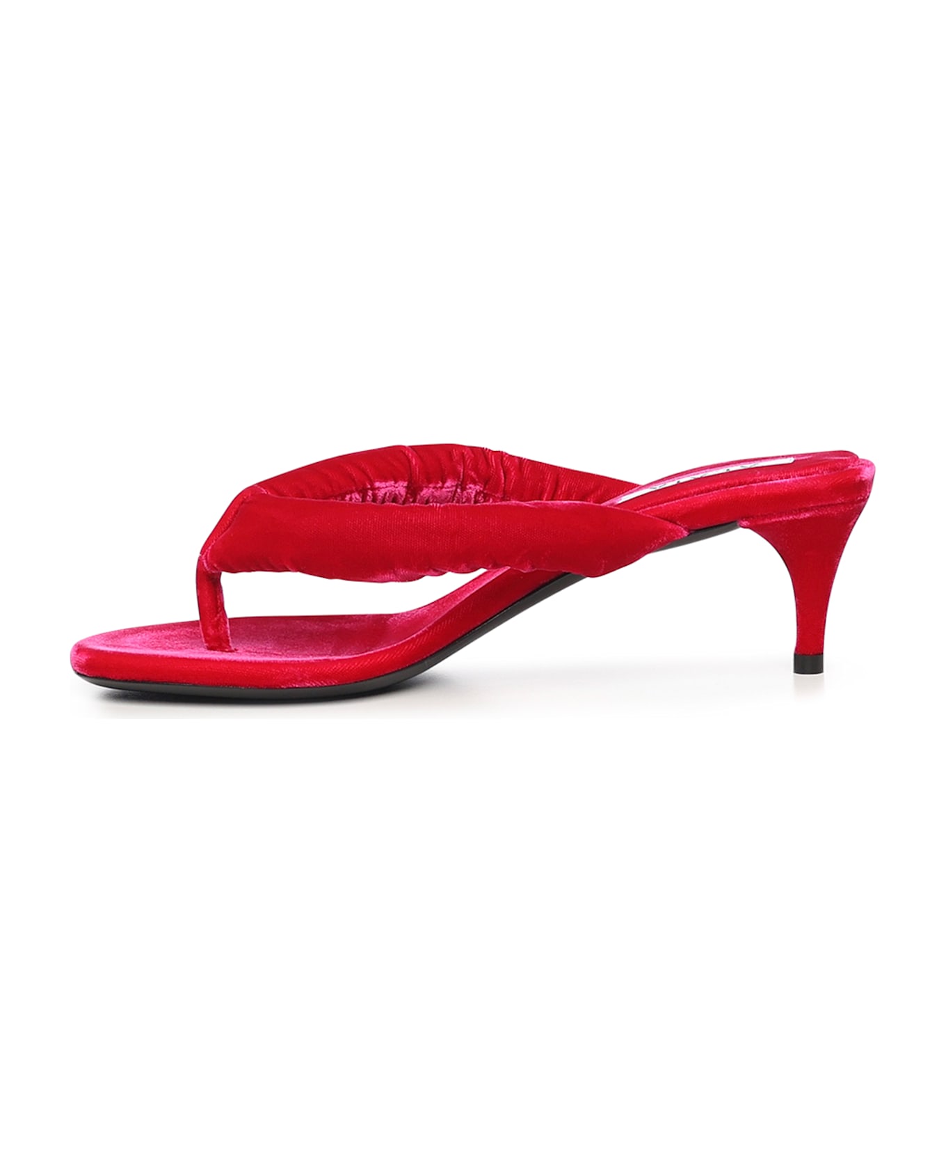 Alaia Velvet Heeled Flip-flop Mule - Fuchsia