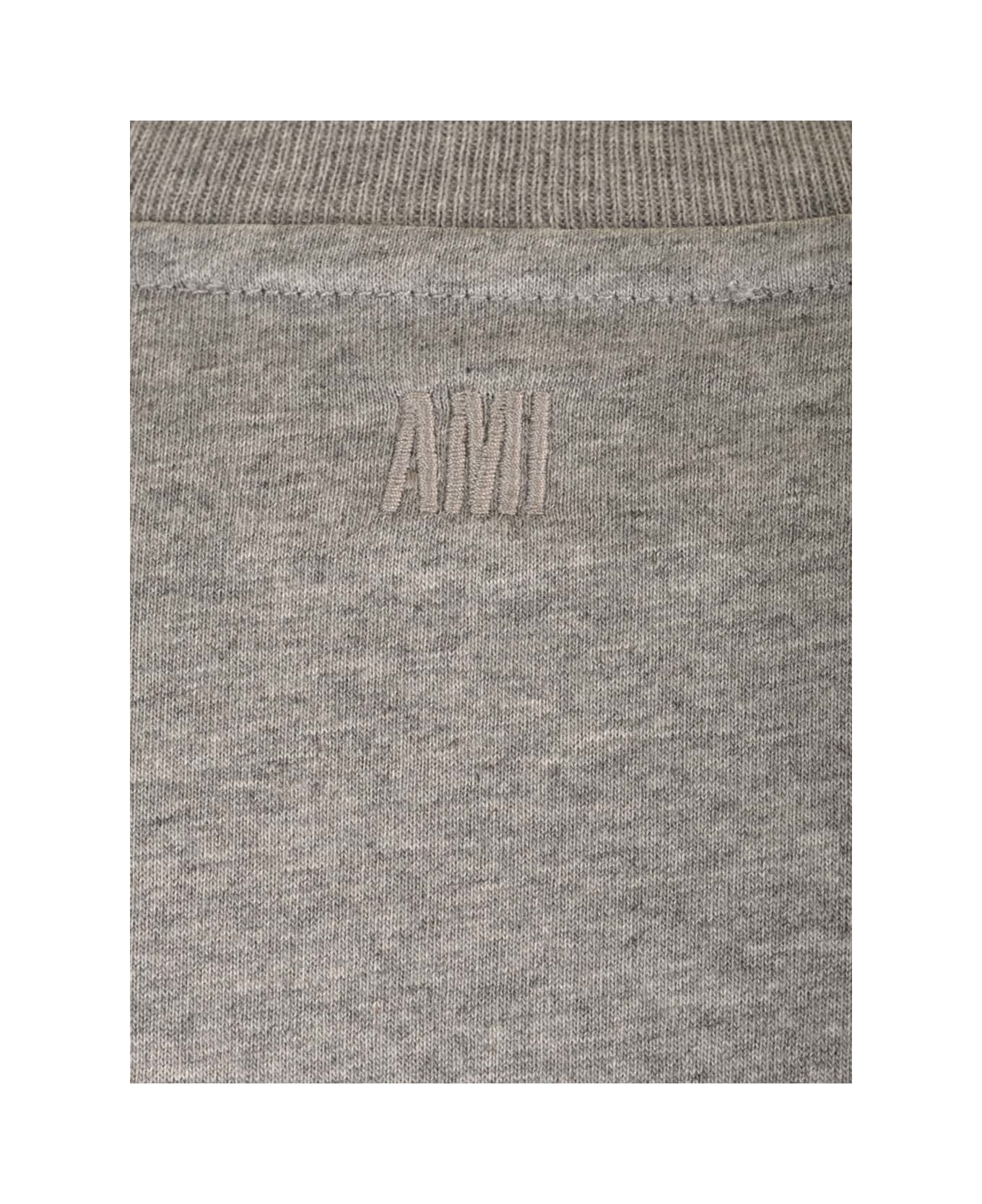 Ami Alexandre Mattiussi Grey T-shirt With Mini Logo - Heather Grey