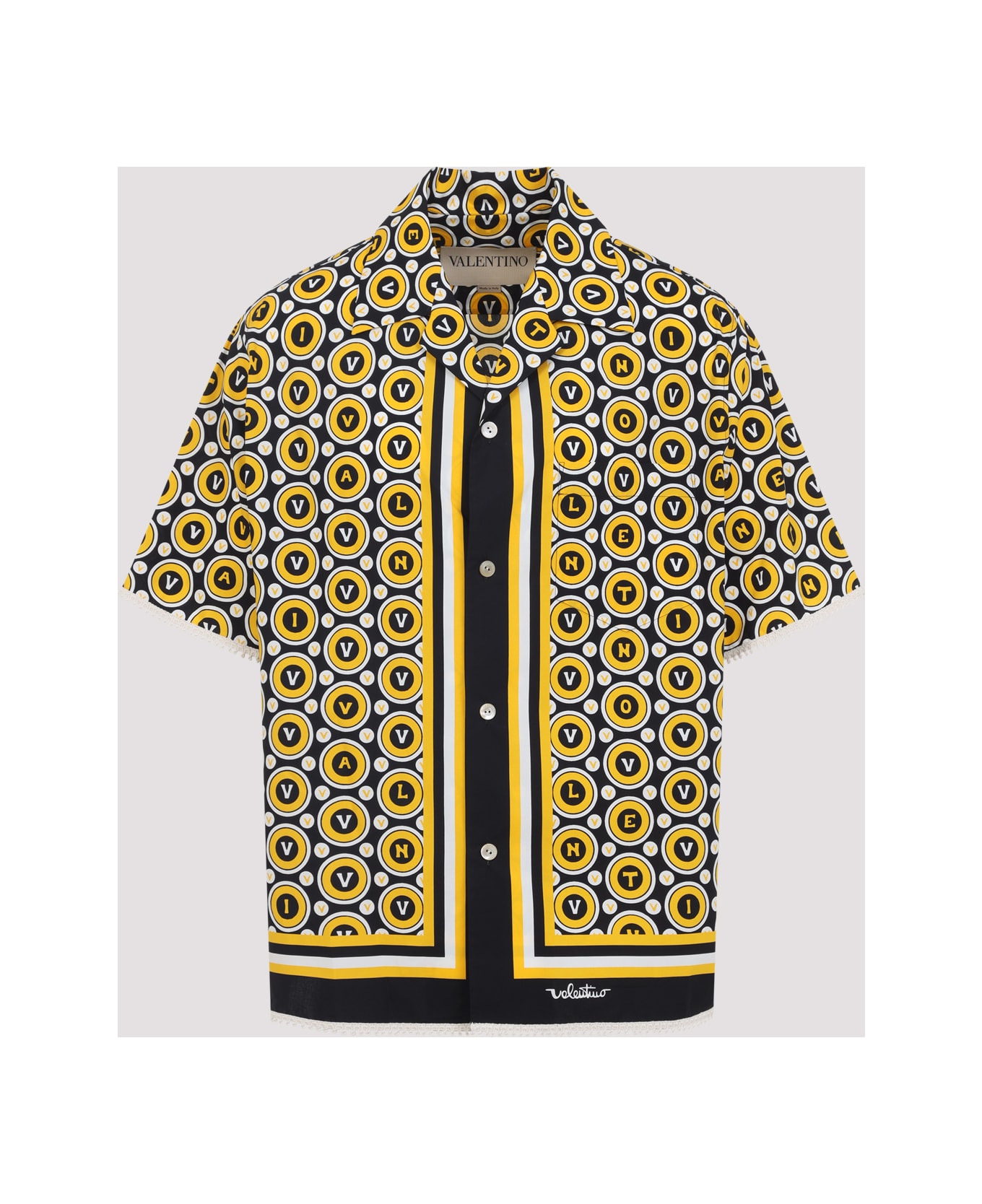 Valentino Bowling Shirt - Clp Nero Giallo Avorio