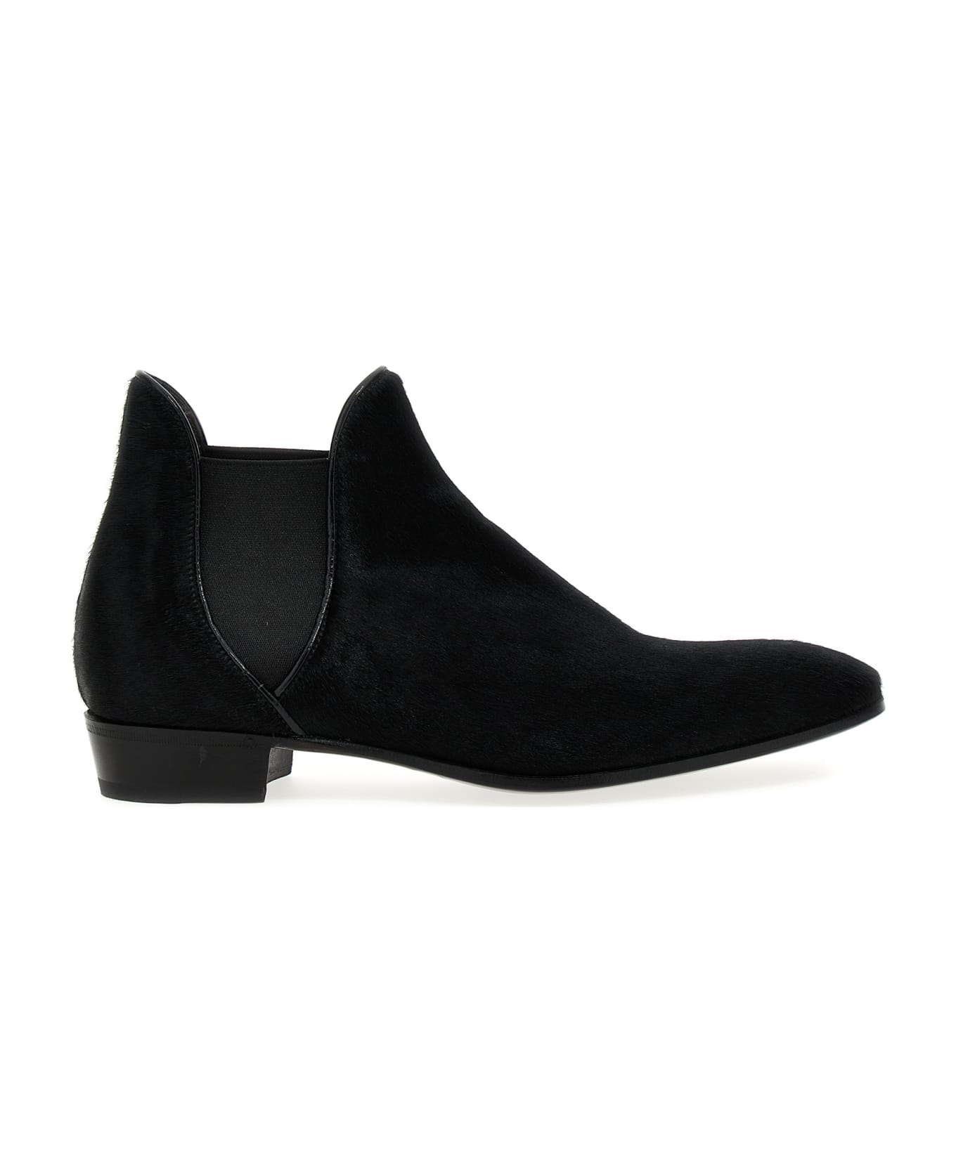 Lidfort Calf Hair Ankle Boots - Black  