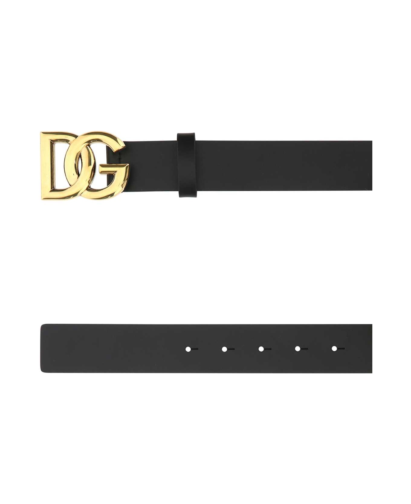Dolce & Gabbana Black Leather Belt - 8E831