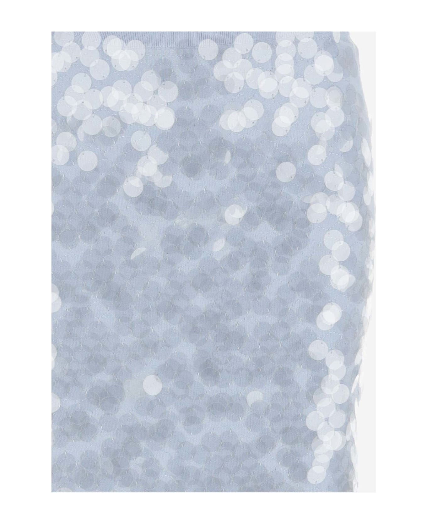 N.21 Sequined Cotton Skirt - Light Blue スカート