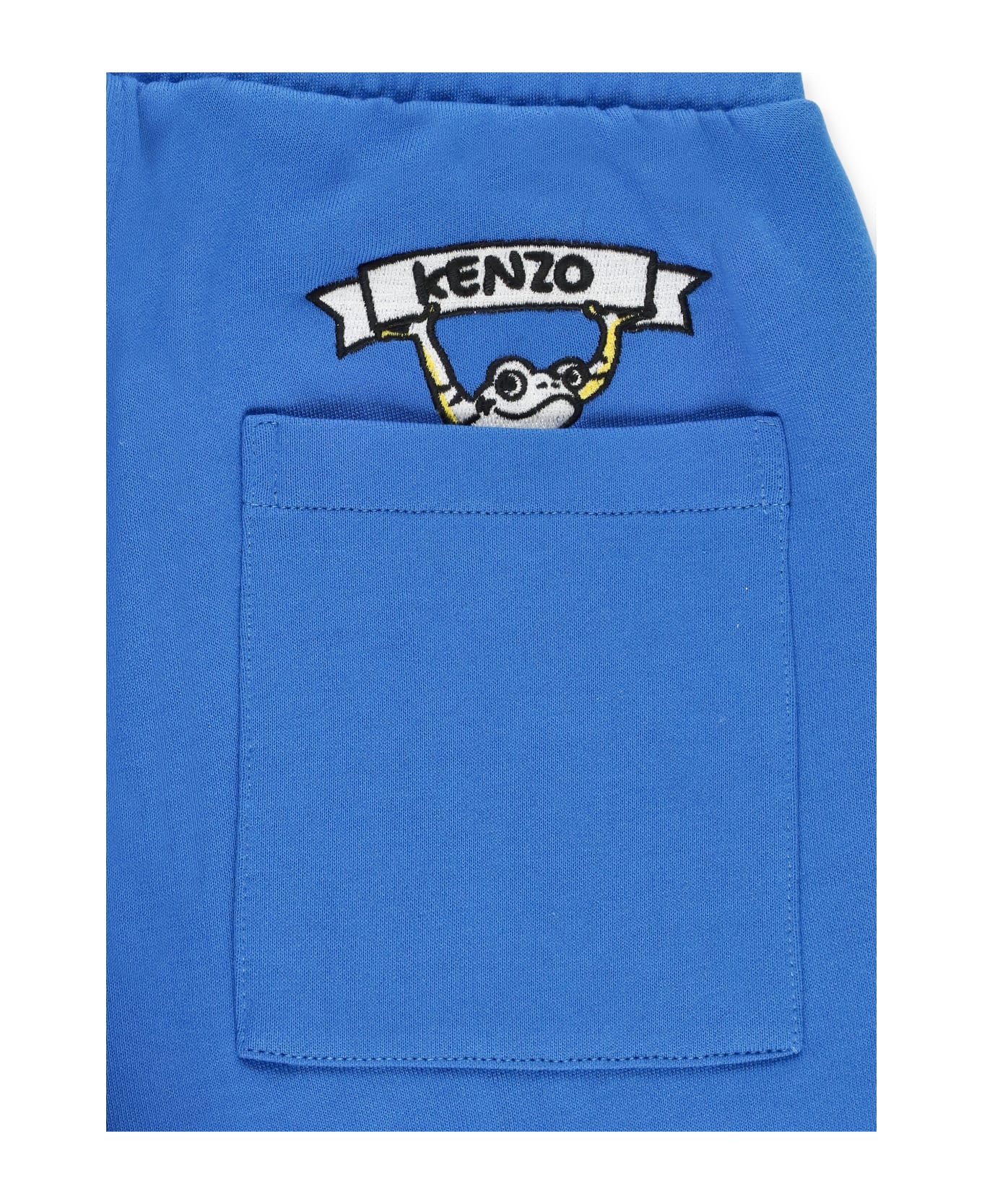 Kenzo Kids Cotton Logoed Pants - Blue