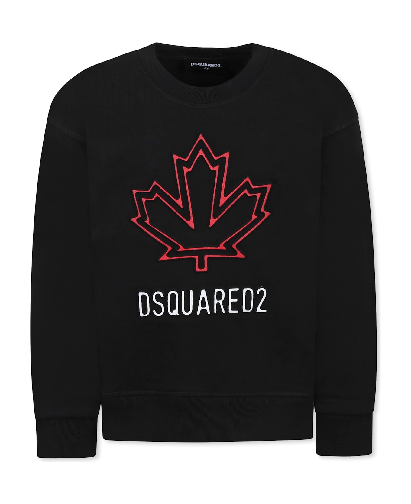 Dsquared2 Black Sweatshirt For Boy With Logo - Black