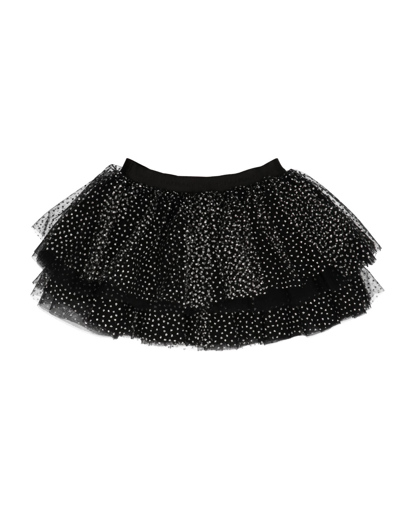 Balmain Glitter Tulle Skirt - Black  