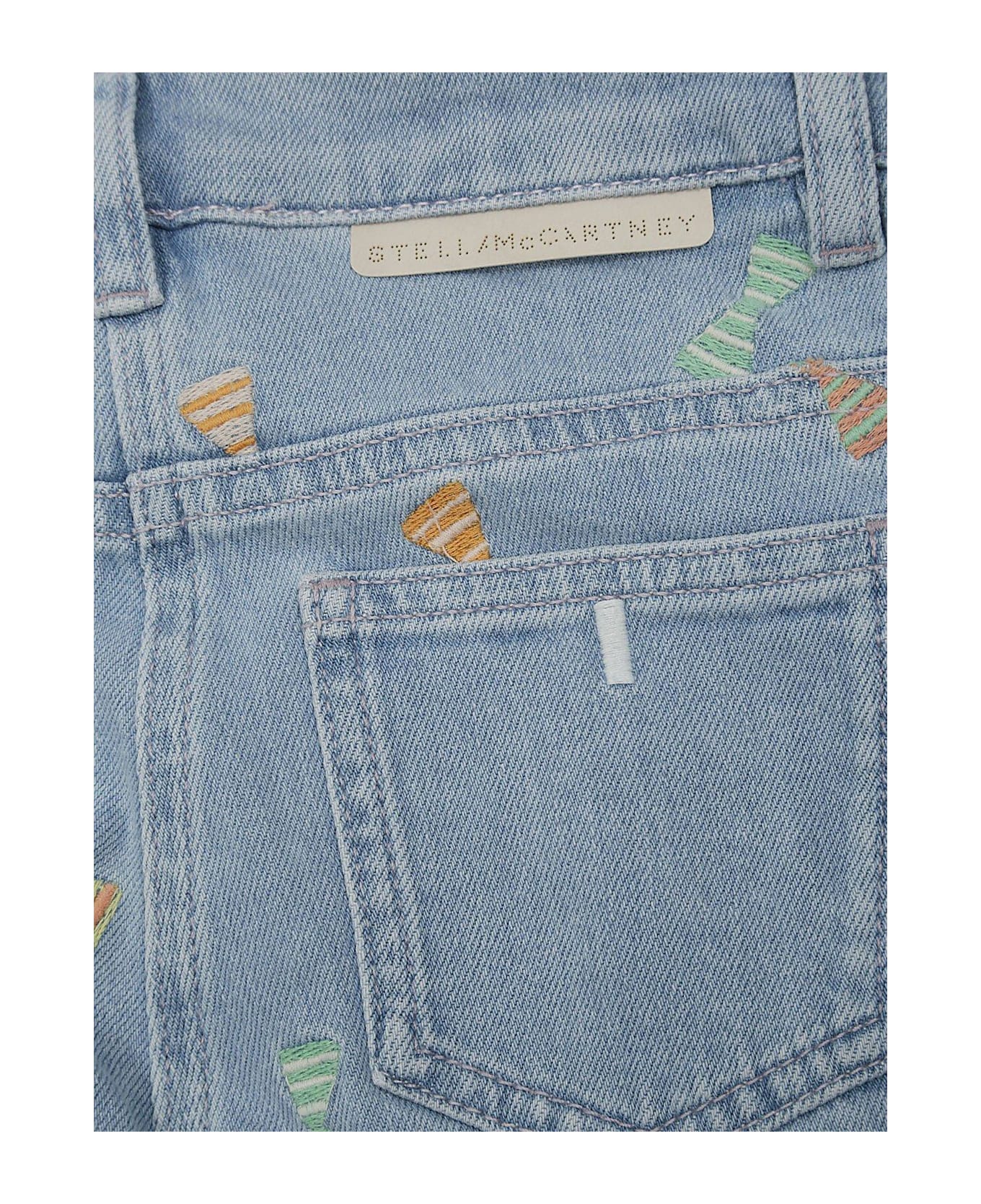 Stella McCartney Kids Bow Embroidered Flared Jeans - Azzurro