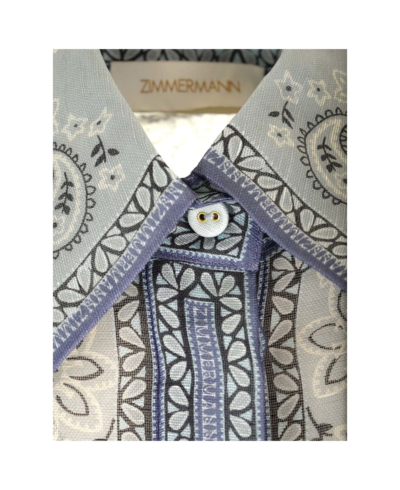 Zimmermann Matchmaker Fitted Blouse - Blue