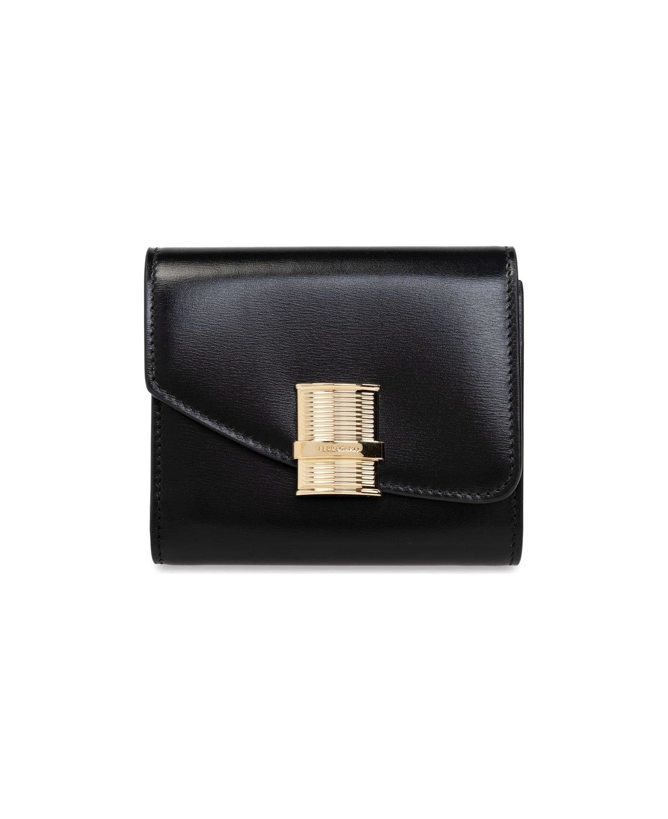 Ferragamo Fiamma Compact Wallet - Nero