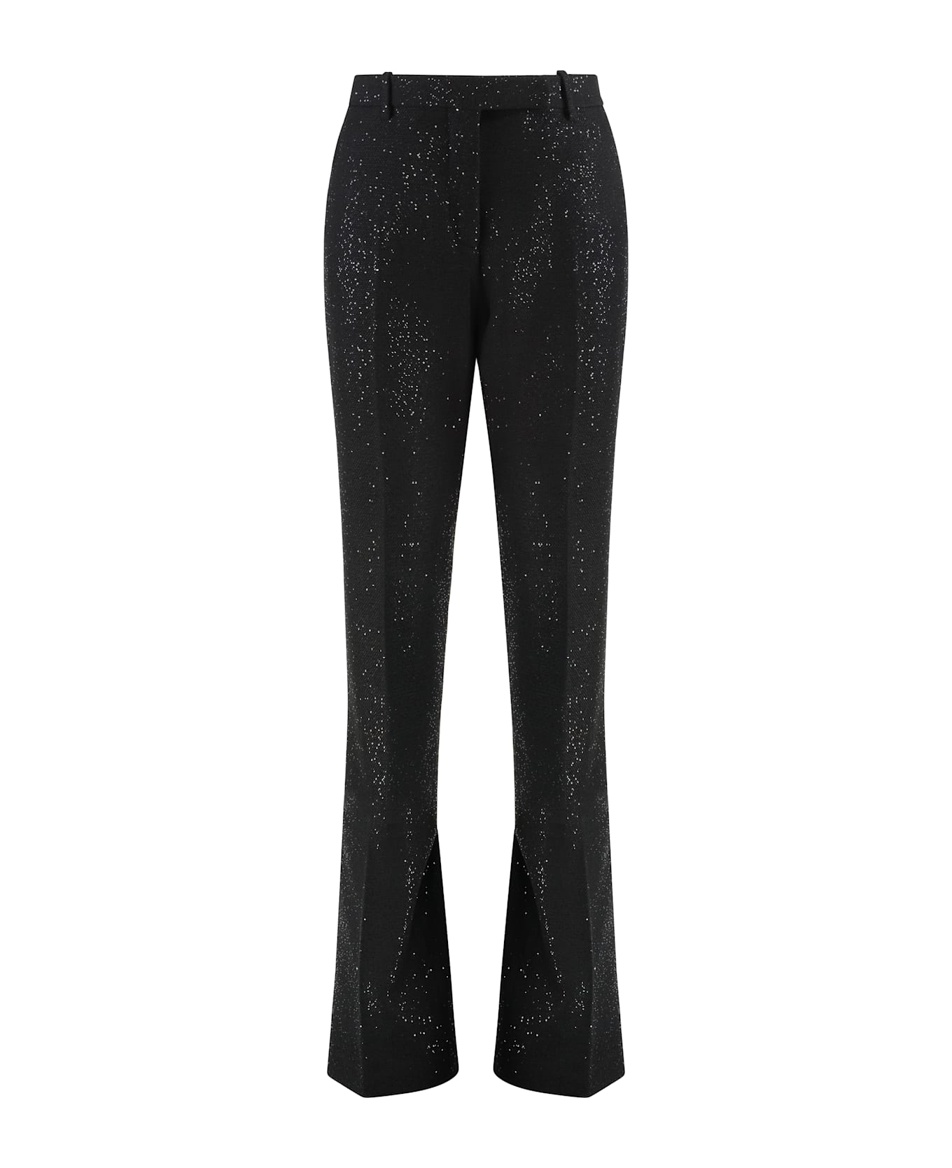 Tom Ford Tailored Straight Trousers In Crepe Made Of Wool Blend - black