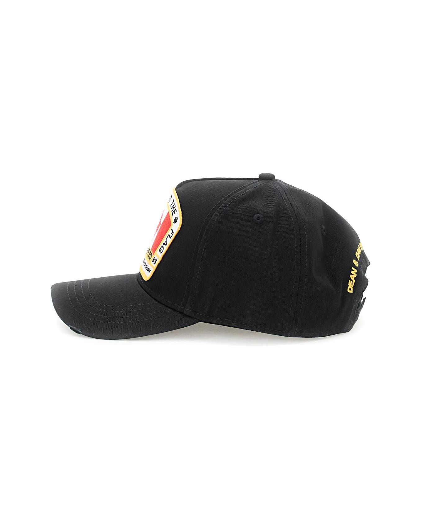 Dsquared2 Baseball Cap With Logo Patch - Black